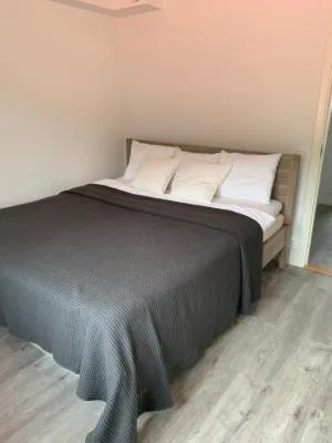 Bed in Lägenhetshotell Varvet