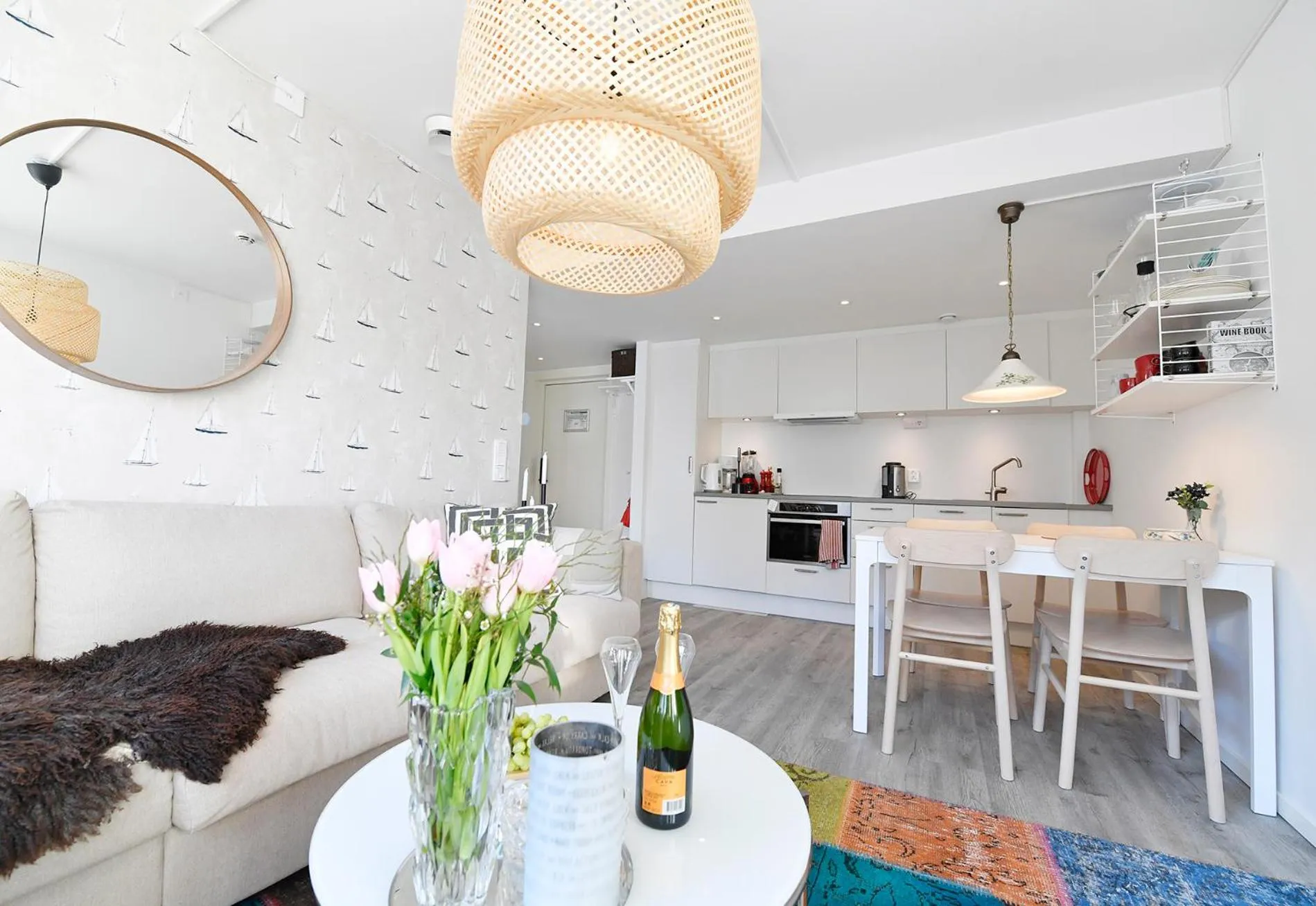 Kitchen or kitchenette in Lägenhetshotell Varvet