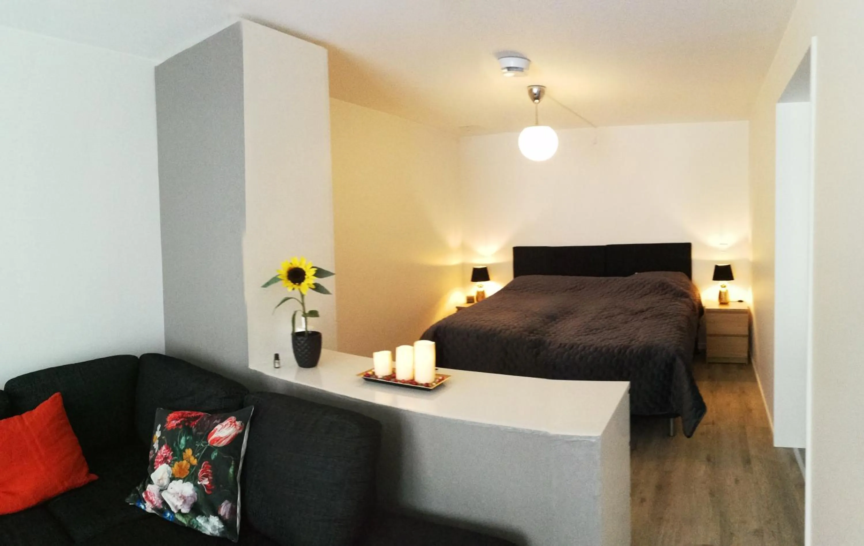 Bed in Lägenhetshotell Varvet