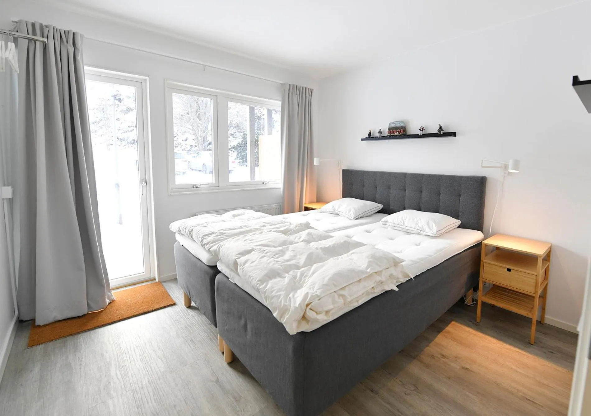 Bed in Lägenhetshotell Varvet