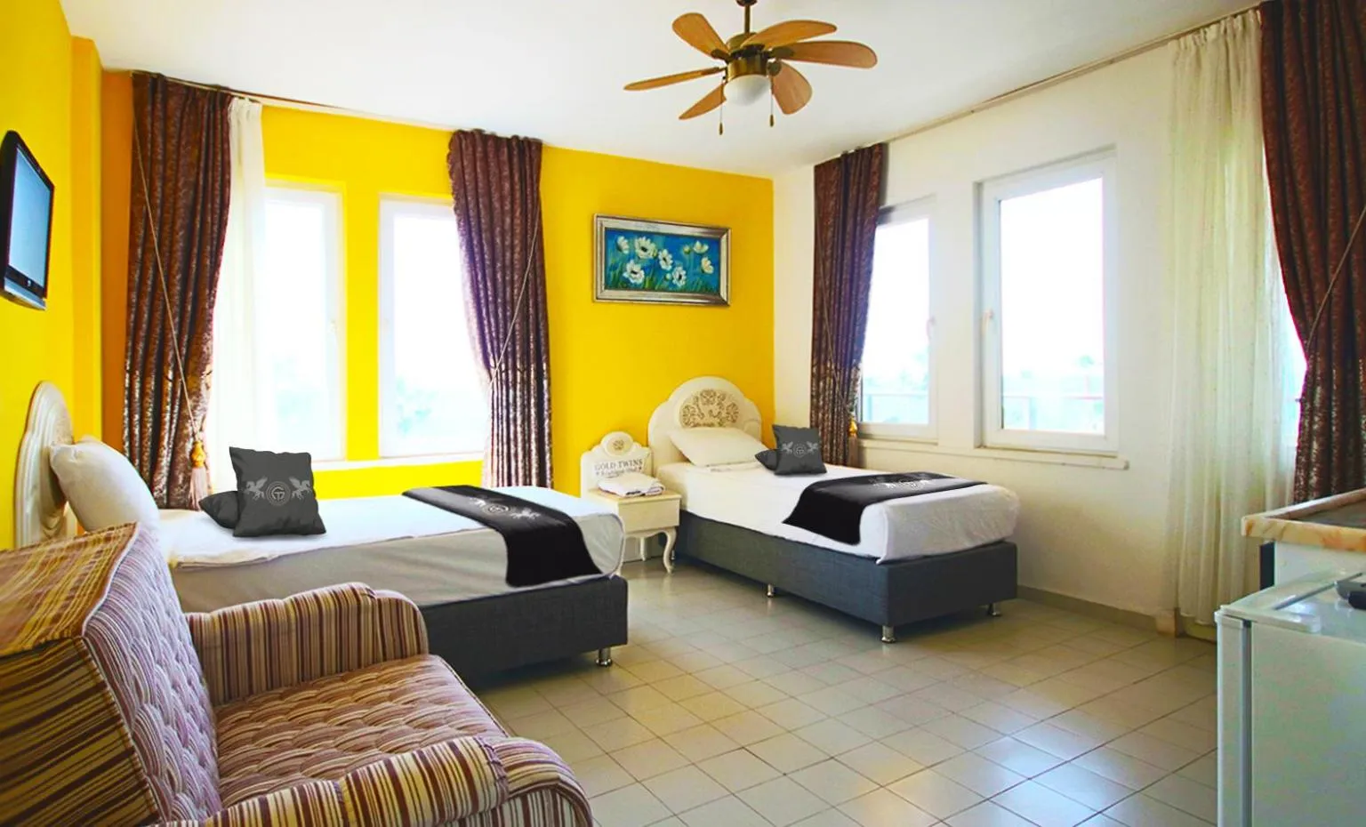 fireplace in Gold Twins Boutique Hotel