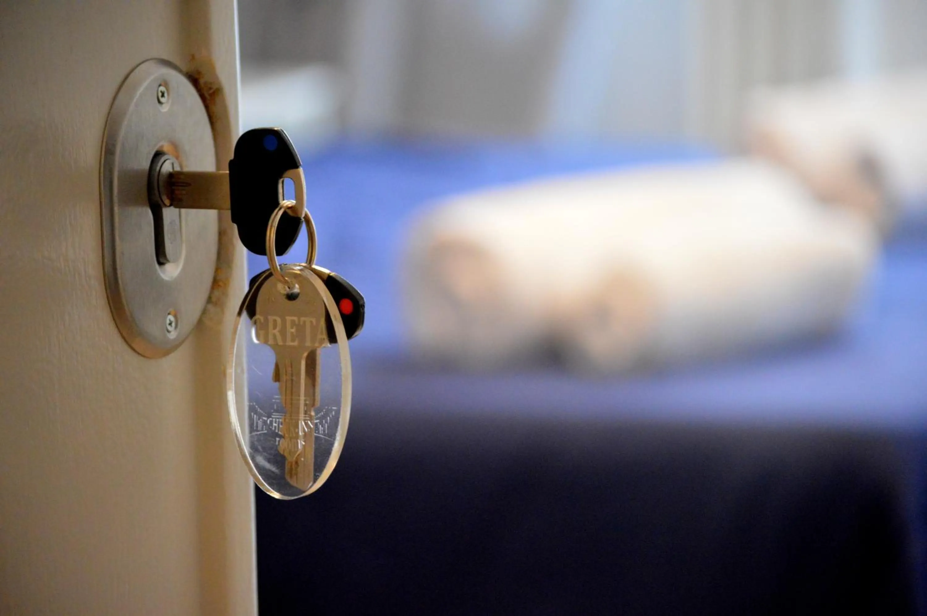 Decorative detail, Bed in Check-Inn Rooms