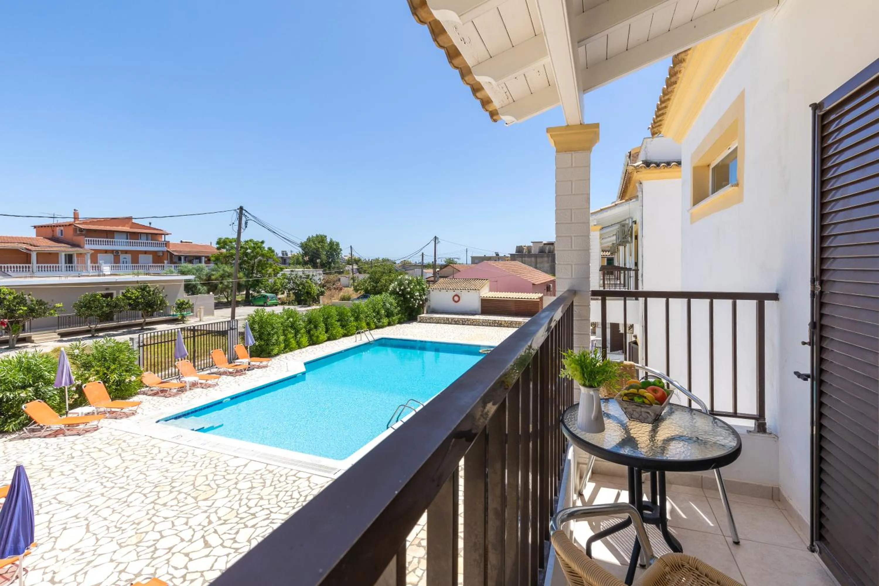 Balcony/Terrace in Dora Pool Studios by Konnect,150m from the Beach