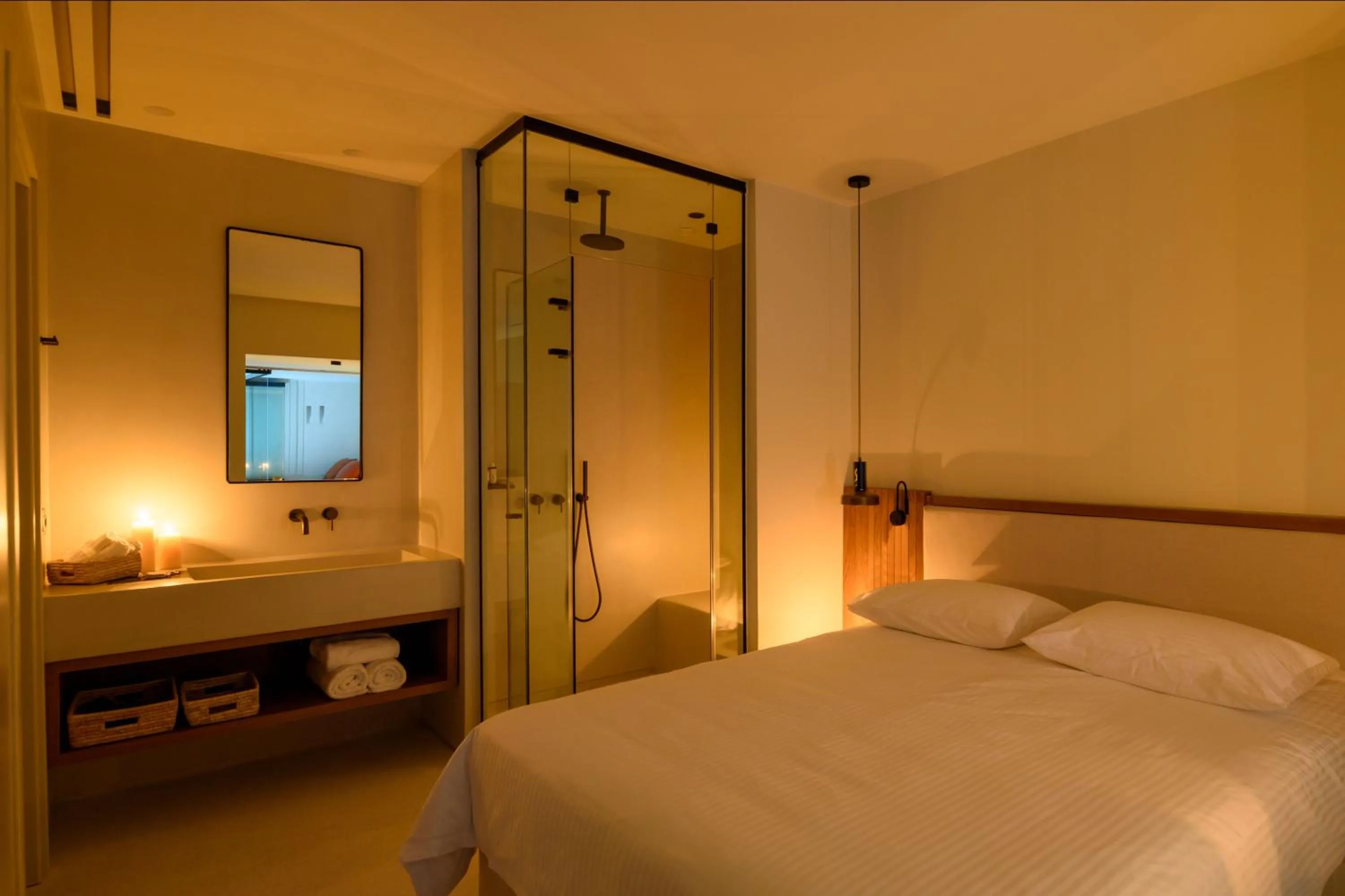 Shower, Bed in Potnia Theron Suites