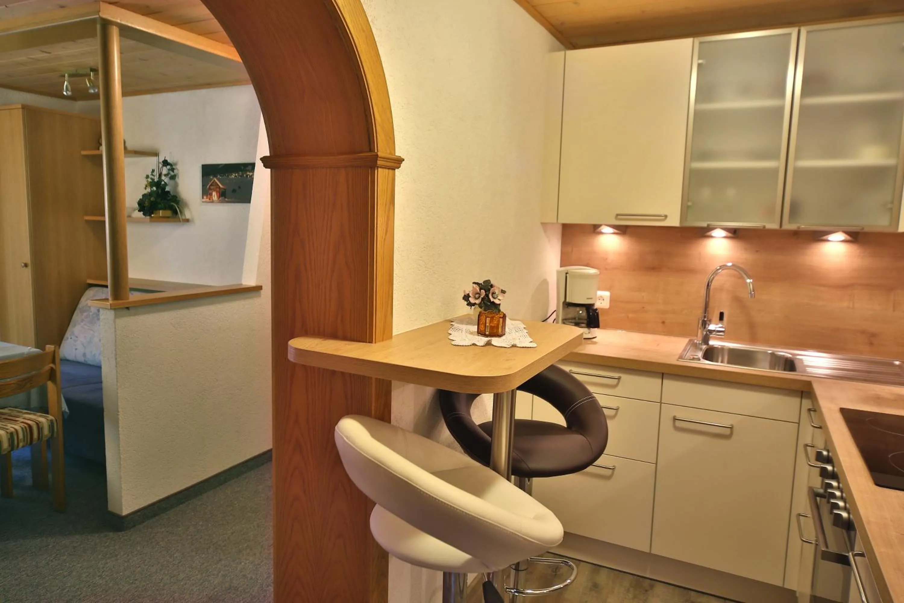 Kitchen or kitchenette in Frühstückspension Jagdhof
