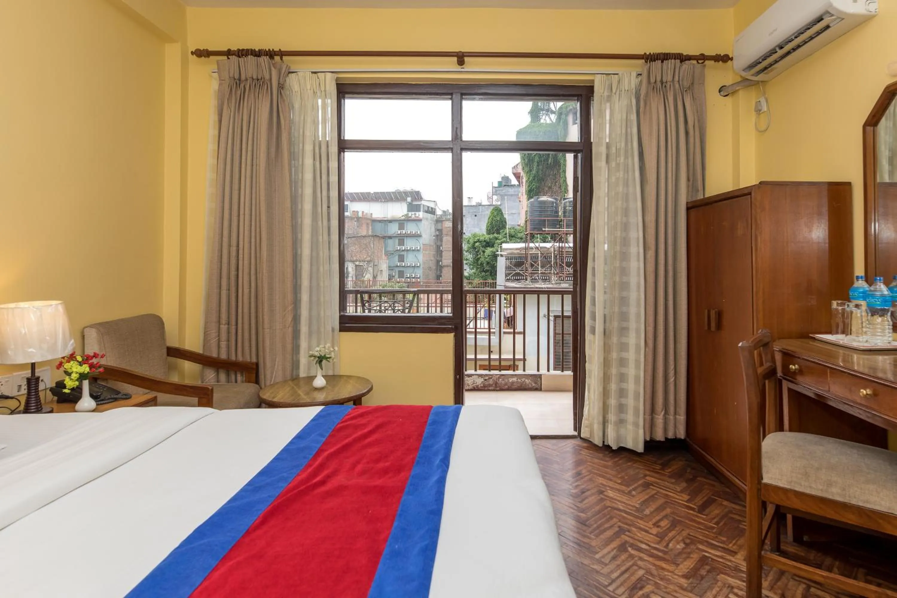 Balcony/Terrace, Bed in Hotel Thamel