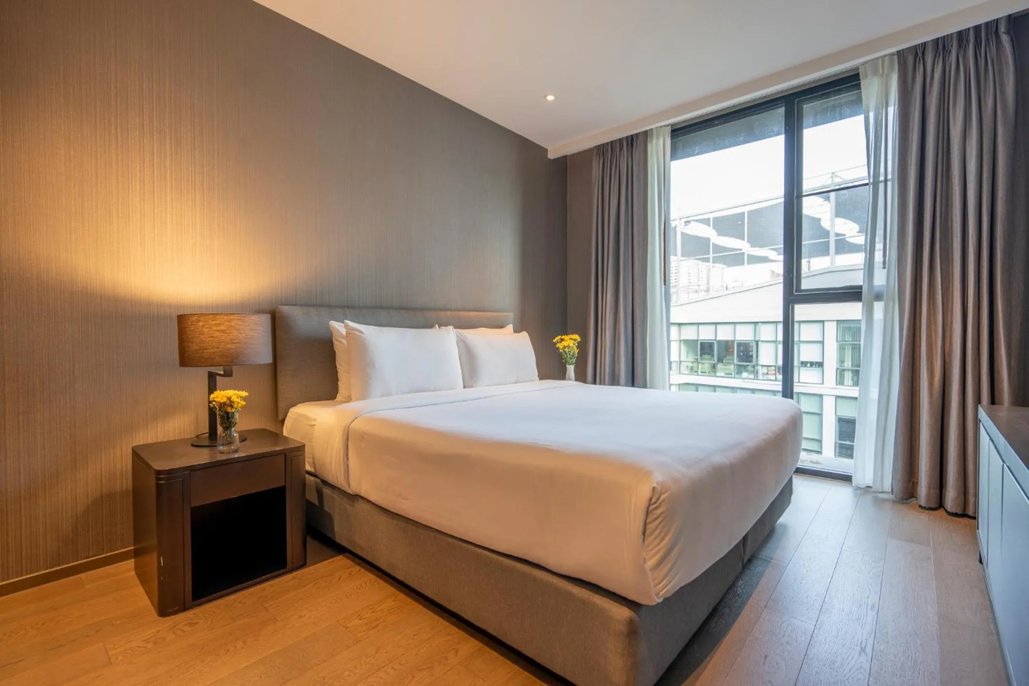View (from property/room), Bed in Walton Suites Sukhumvit