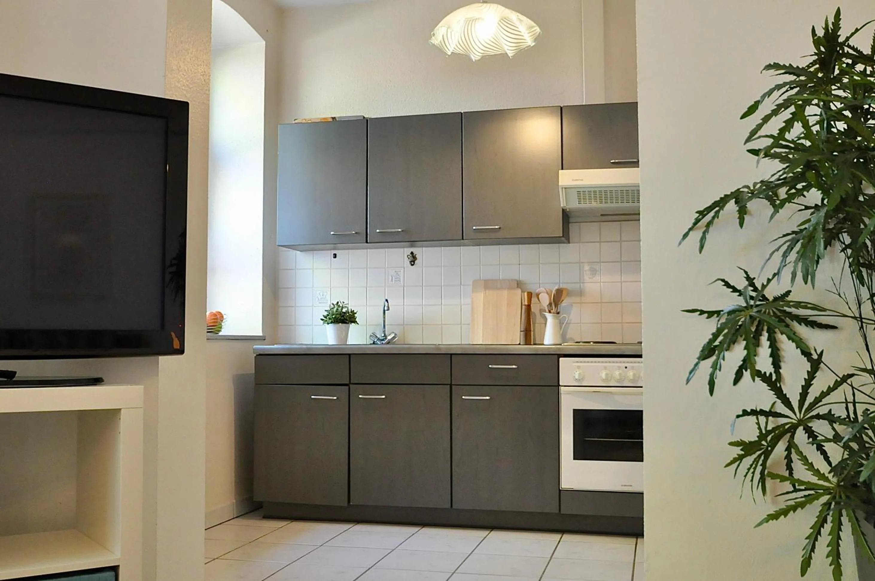 Kitchen or kitchenette in Gästehaus Schlossgarten