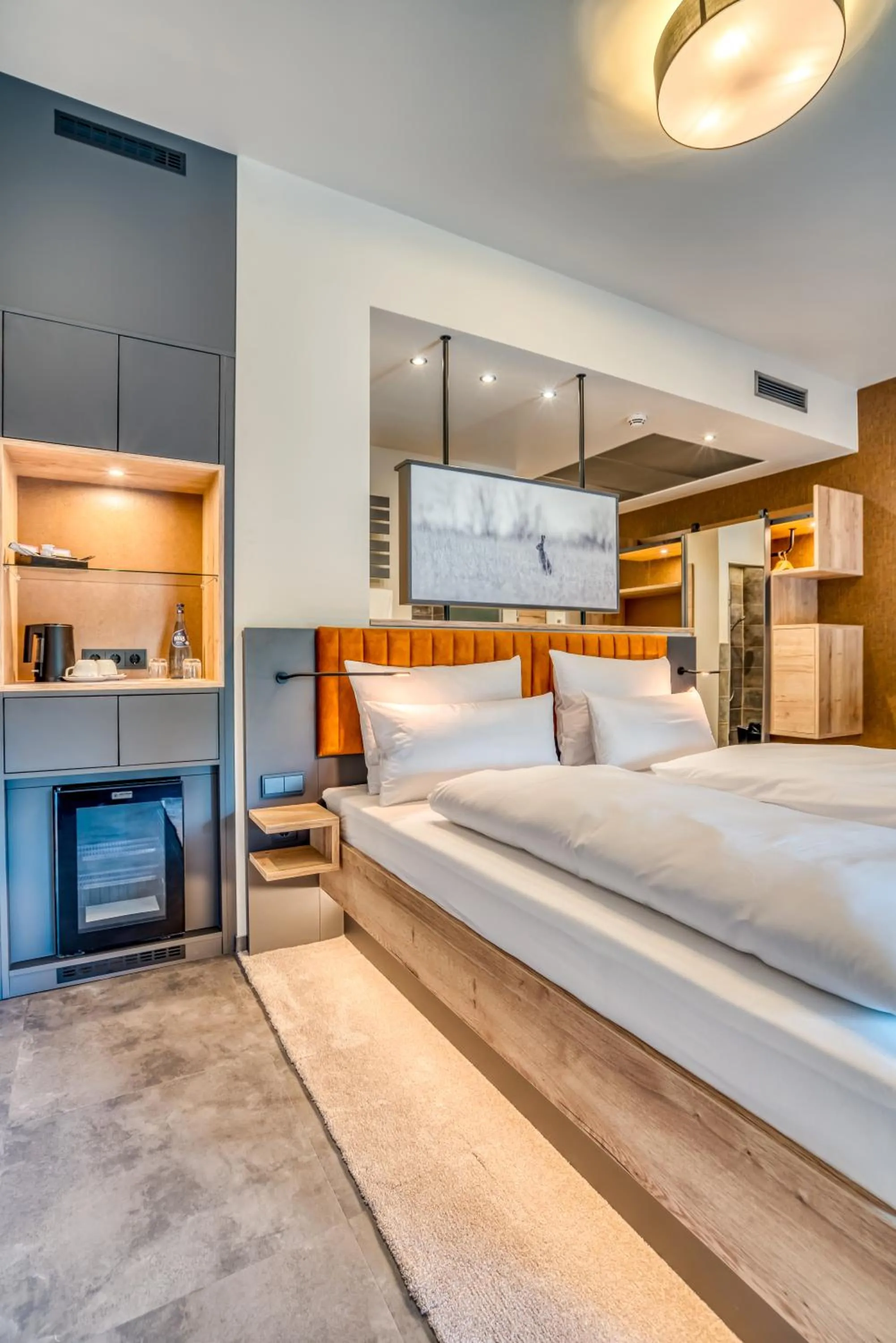 Coffee/tea facilities, Bed in Ringhotel Forellenhof