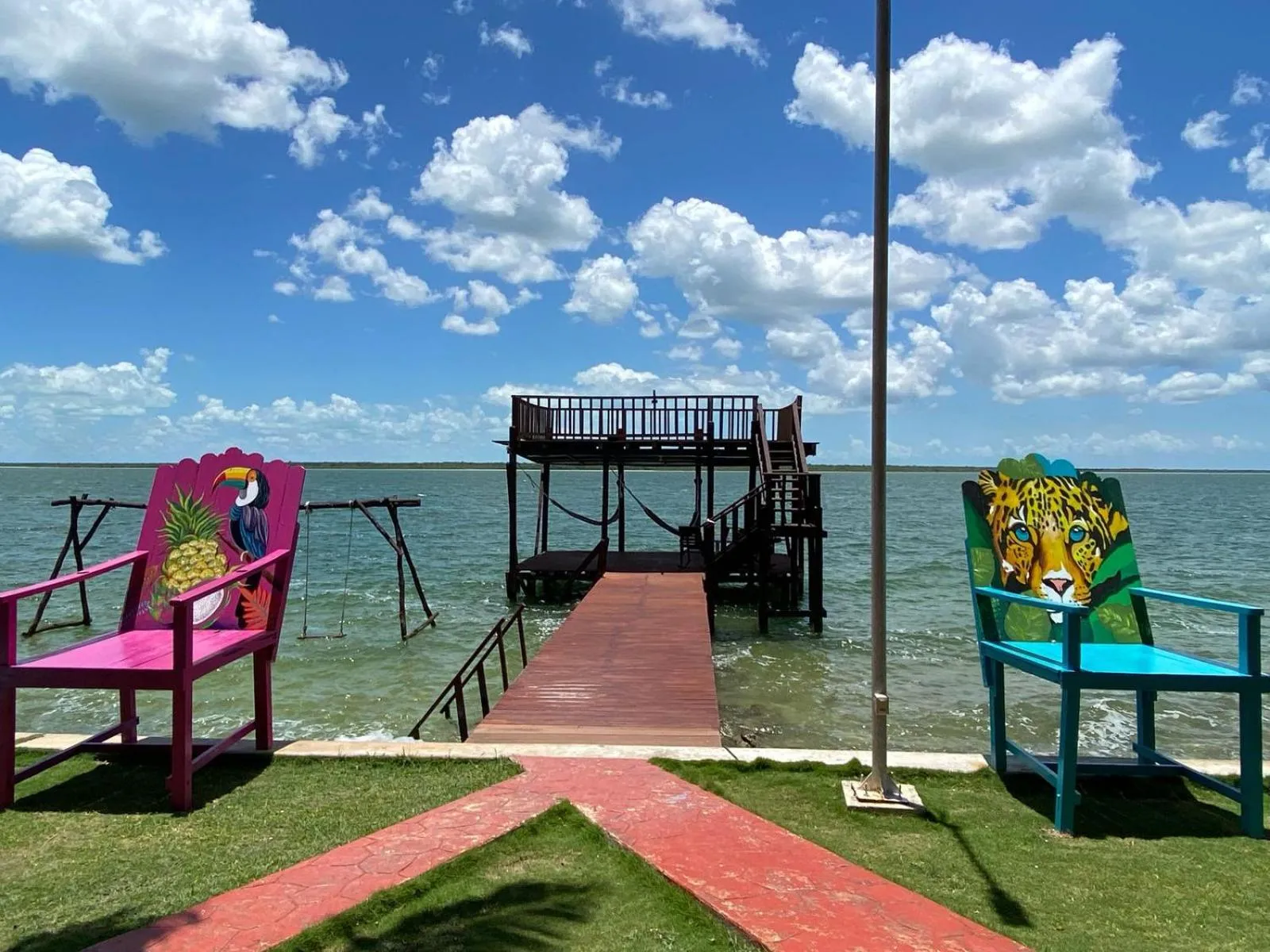 Lake view in Coras Place Bacalar Lagoon front