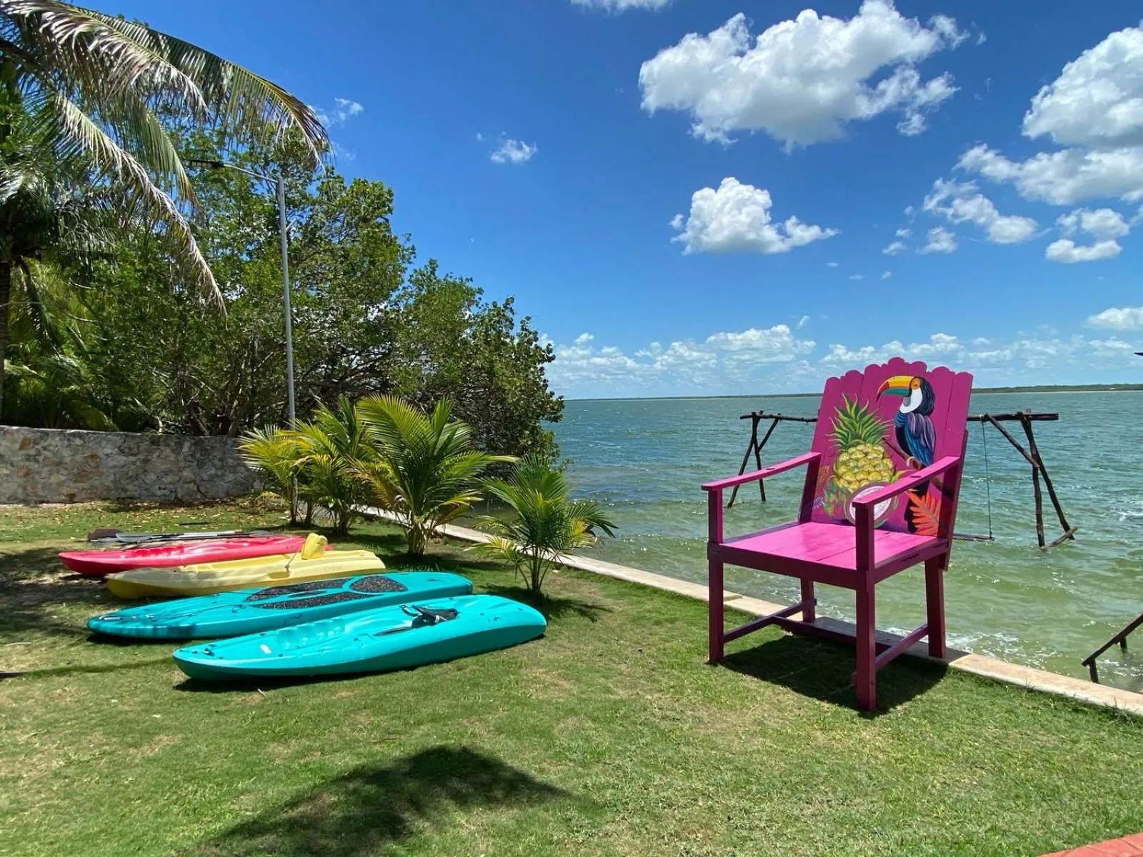 Lake view in Coras Place Bacalar Lagoon front