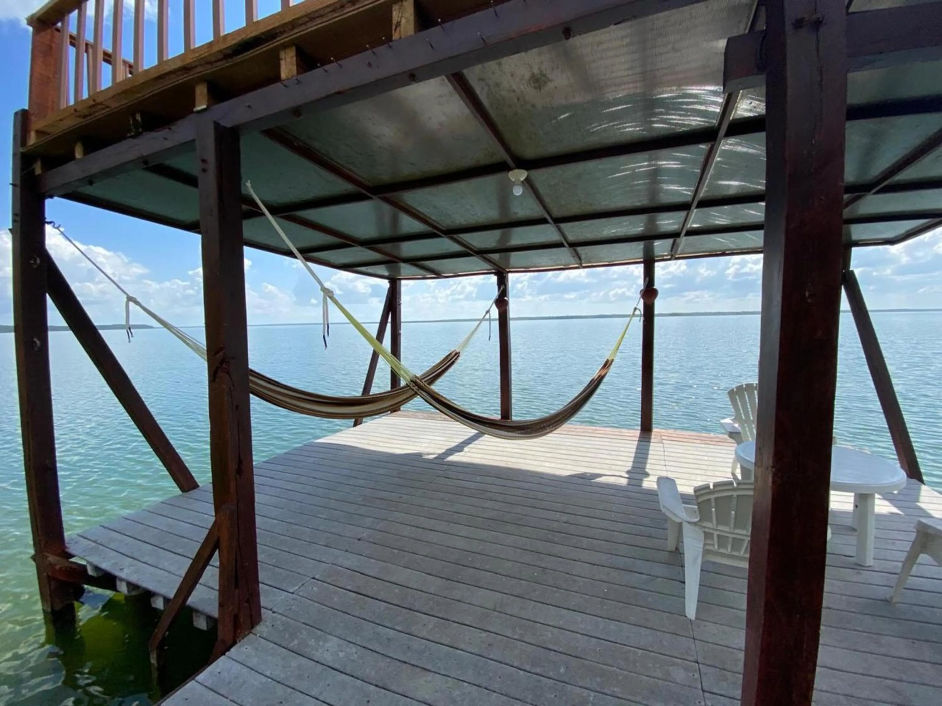 Lake view in Coras Place Bacalar Lagoon front
