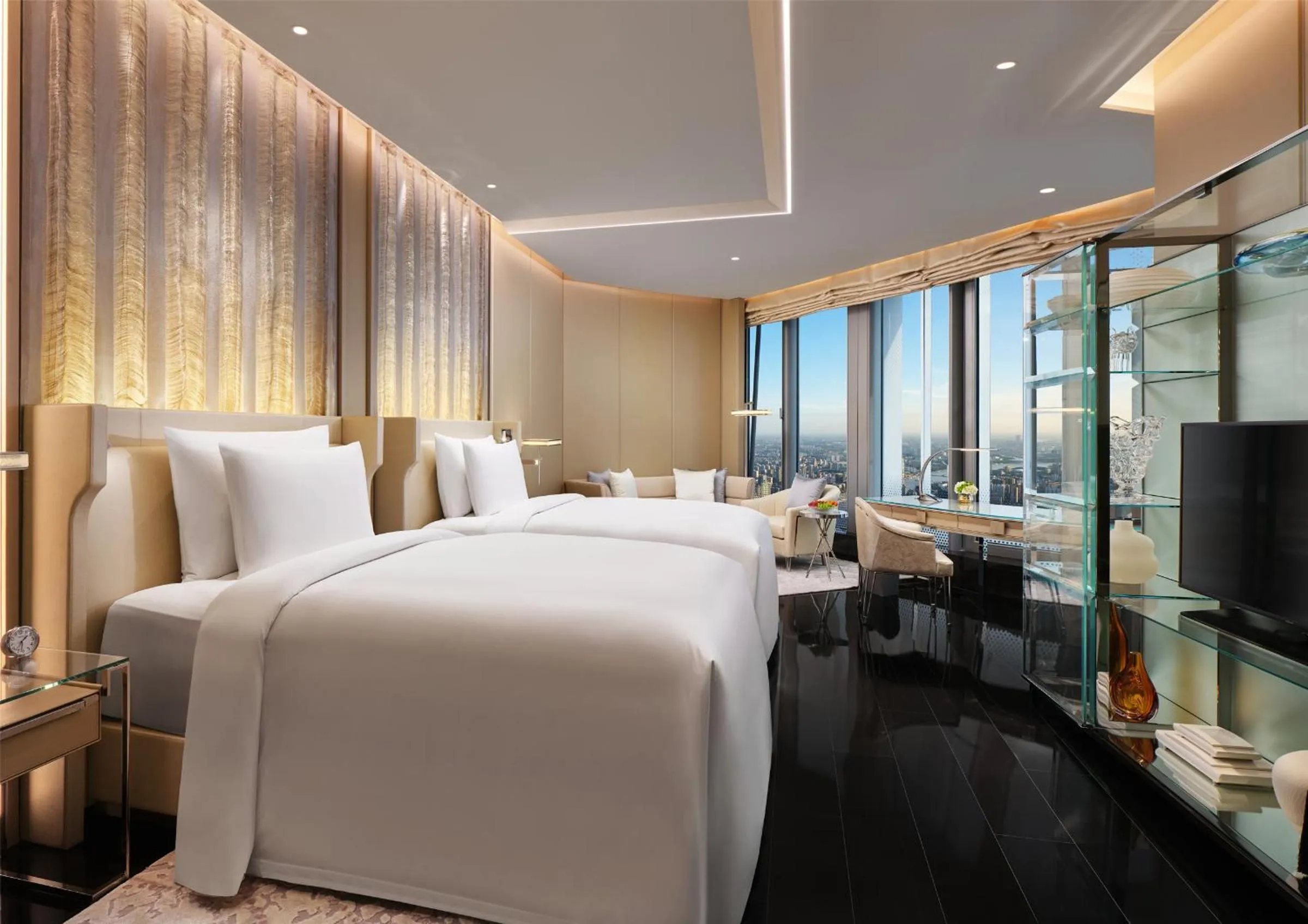 Bedroom, Bed in J Hotel, Shanghai Tower - Above All Else, Overlooking the Bund