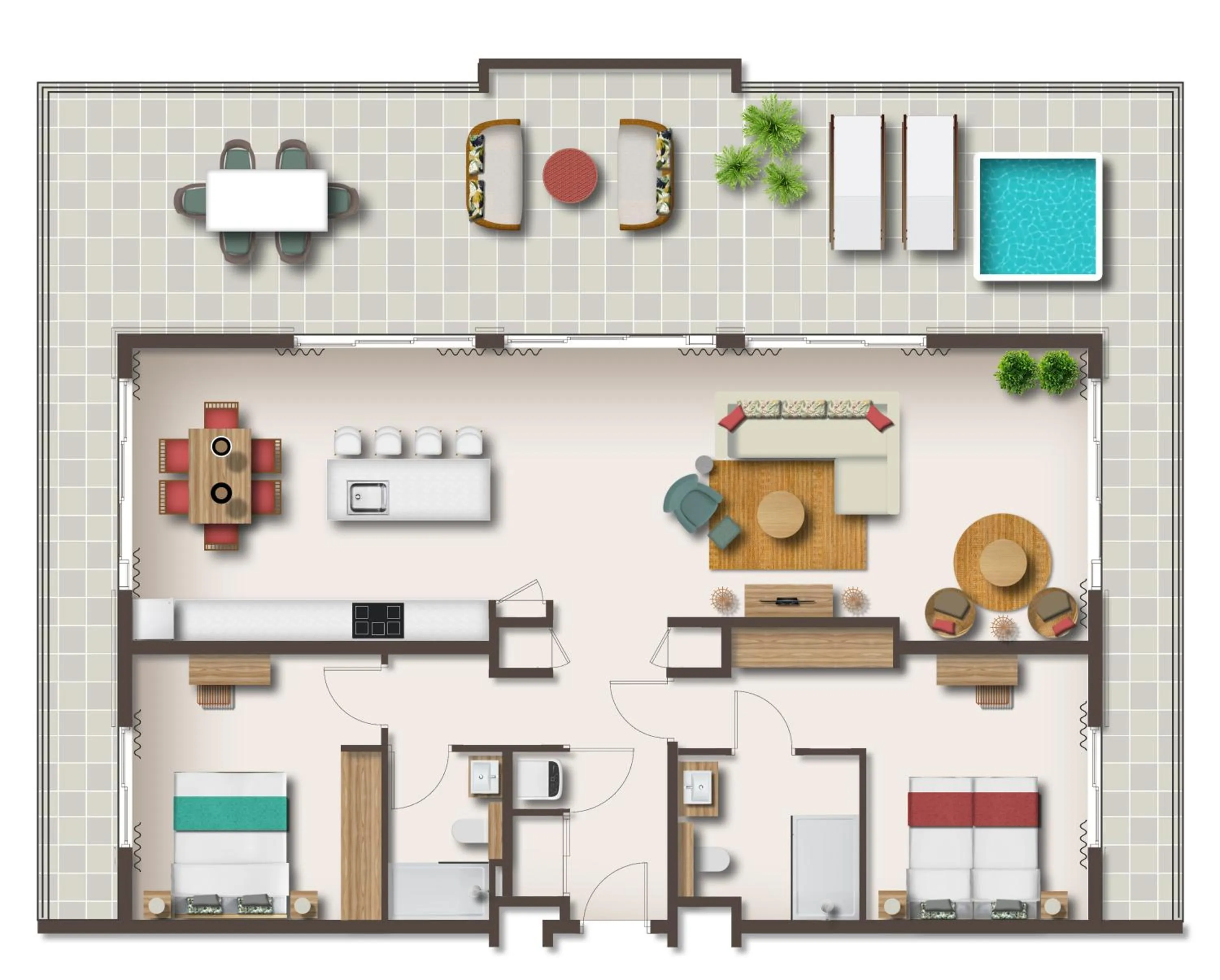 Floor plan in Domaine de Grand Baie