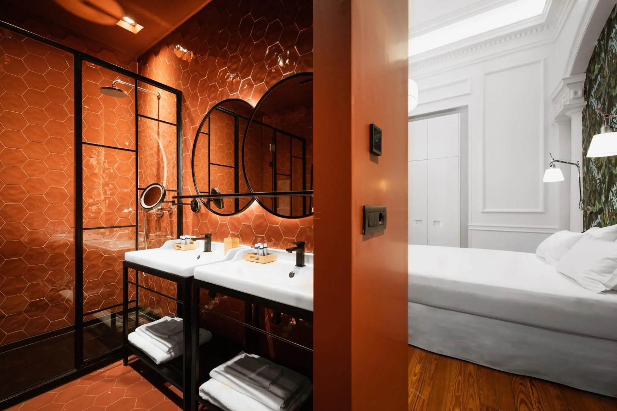 Bathroom, Bed in The Bold Type Hotel, a Member of Design Hotels