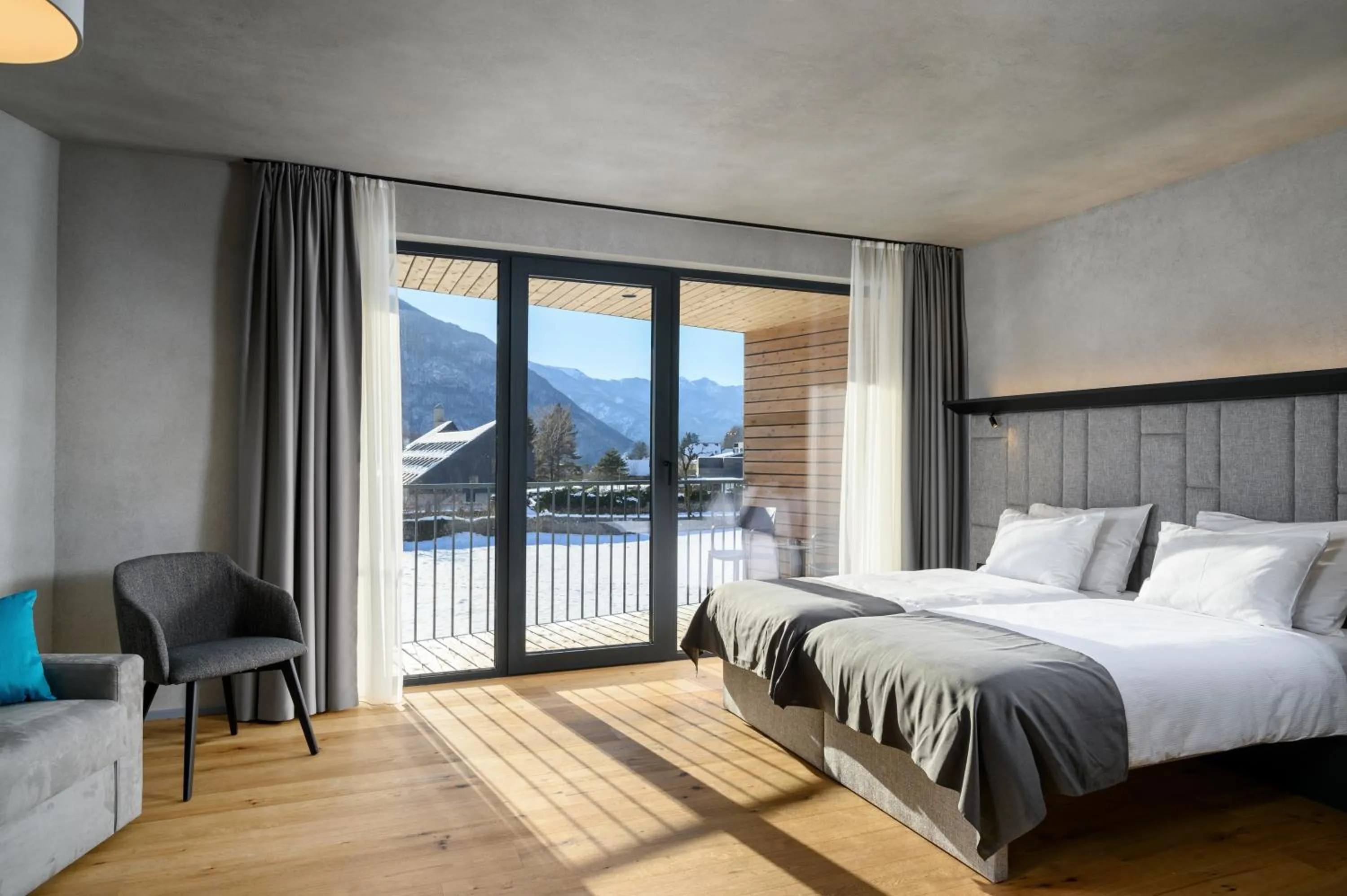 View (from property/room), Bed in Hotel Soča