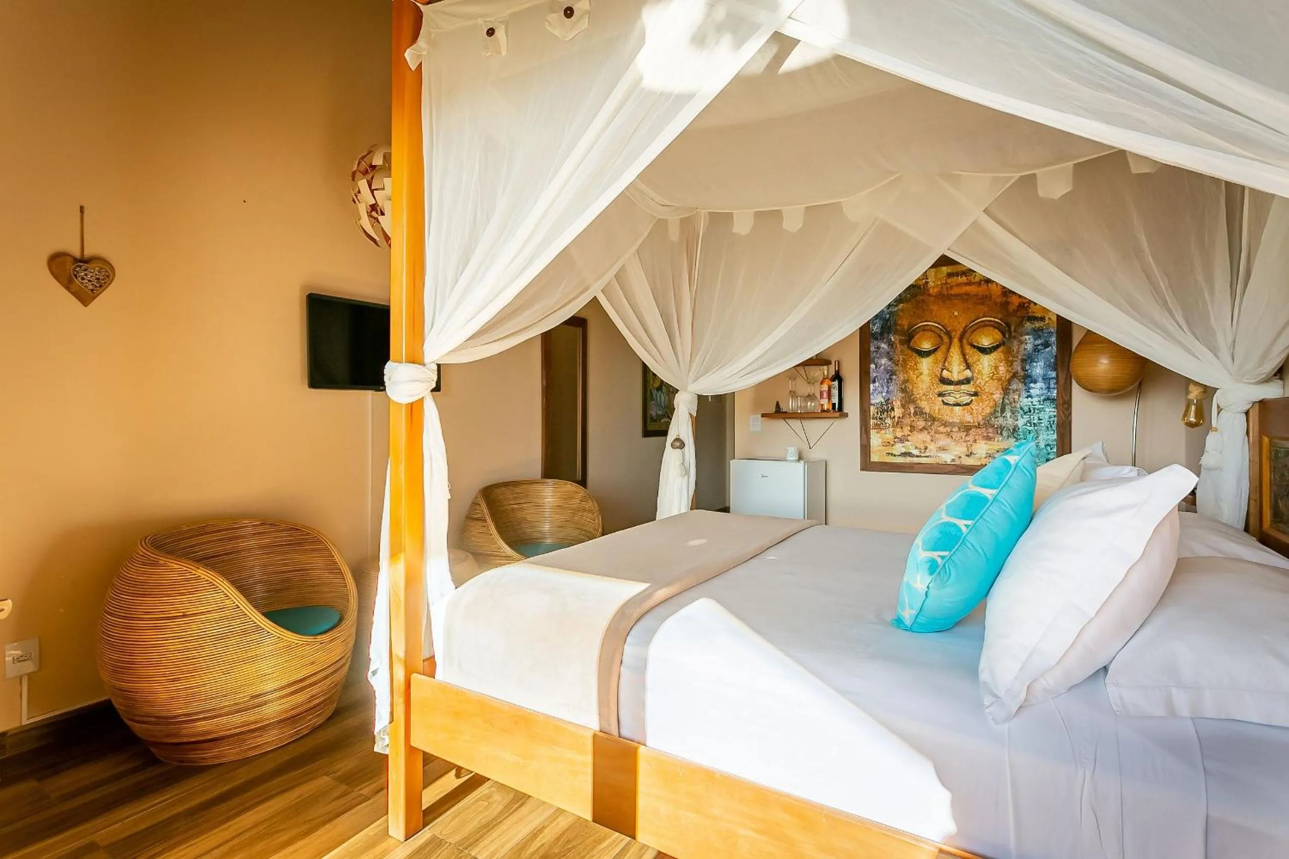 Bedroom, Bed in Shiva Boutique Hotel - Praia do Rosa