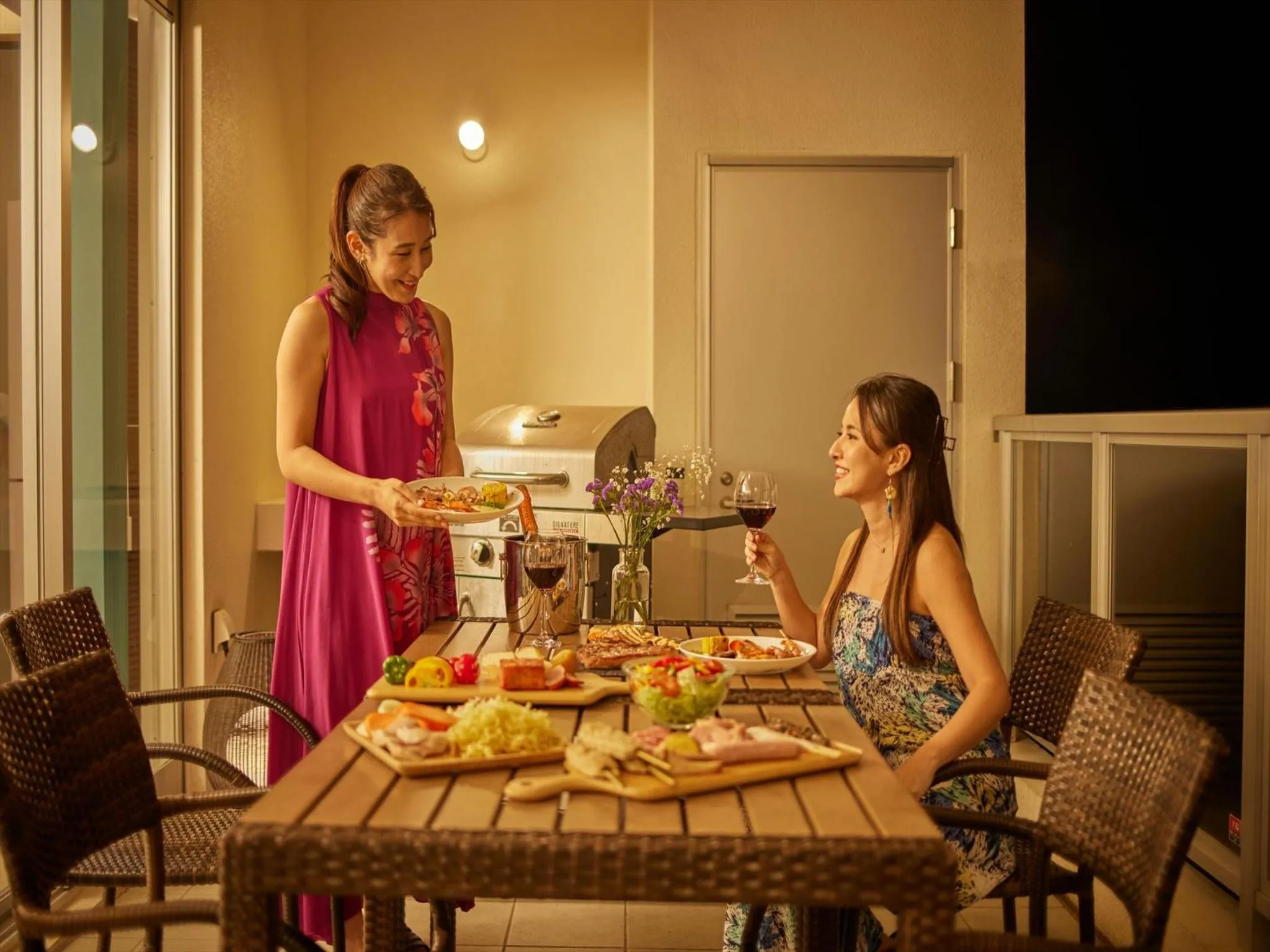 BBQ facilities in The Pool & Sauna Villa MOTOBU