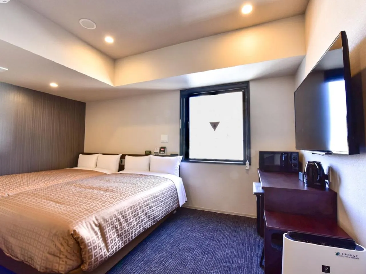 Photo of the whole room, Bed in HOTEL LiVEMAX Hakata Nakasu