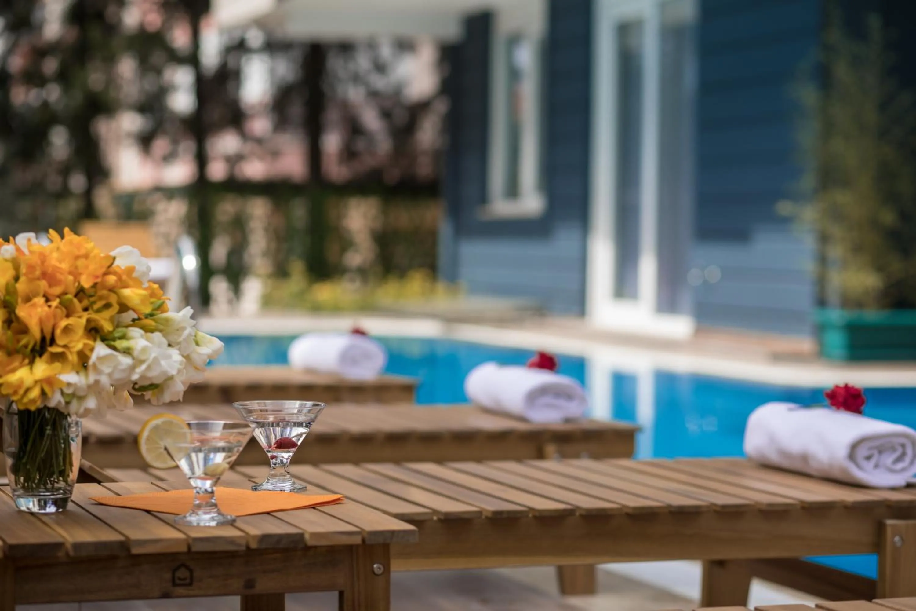 Pool view in Elanis Suites