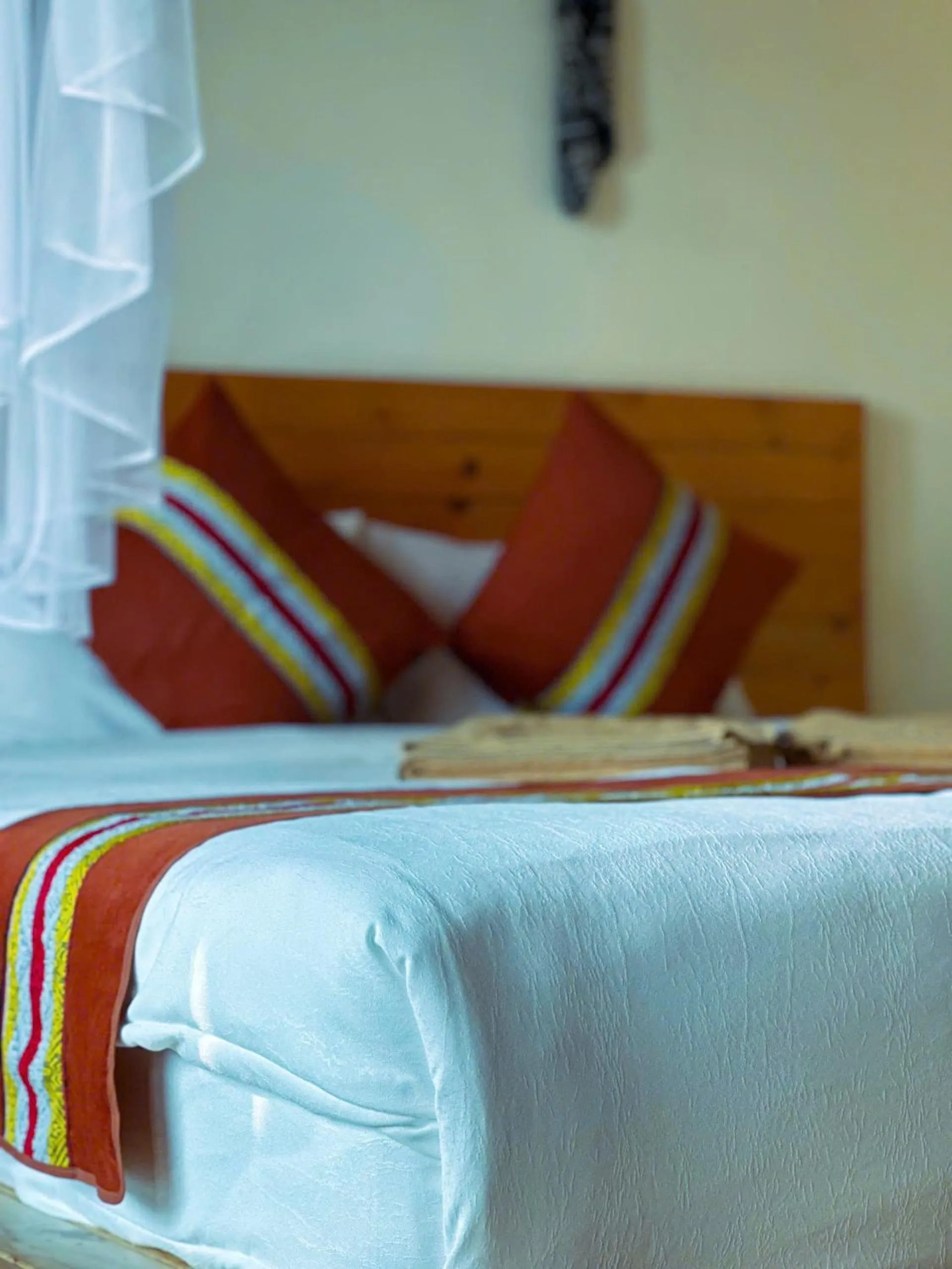 Bed in Pu Luong Jungle Lodge