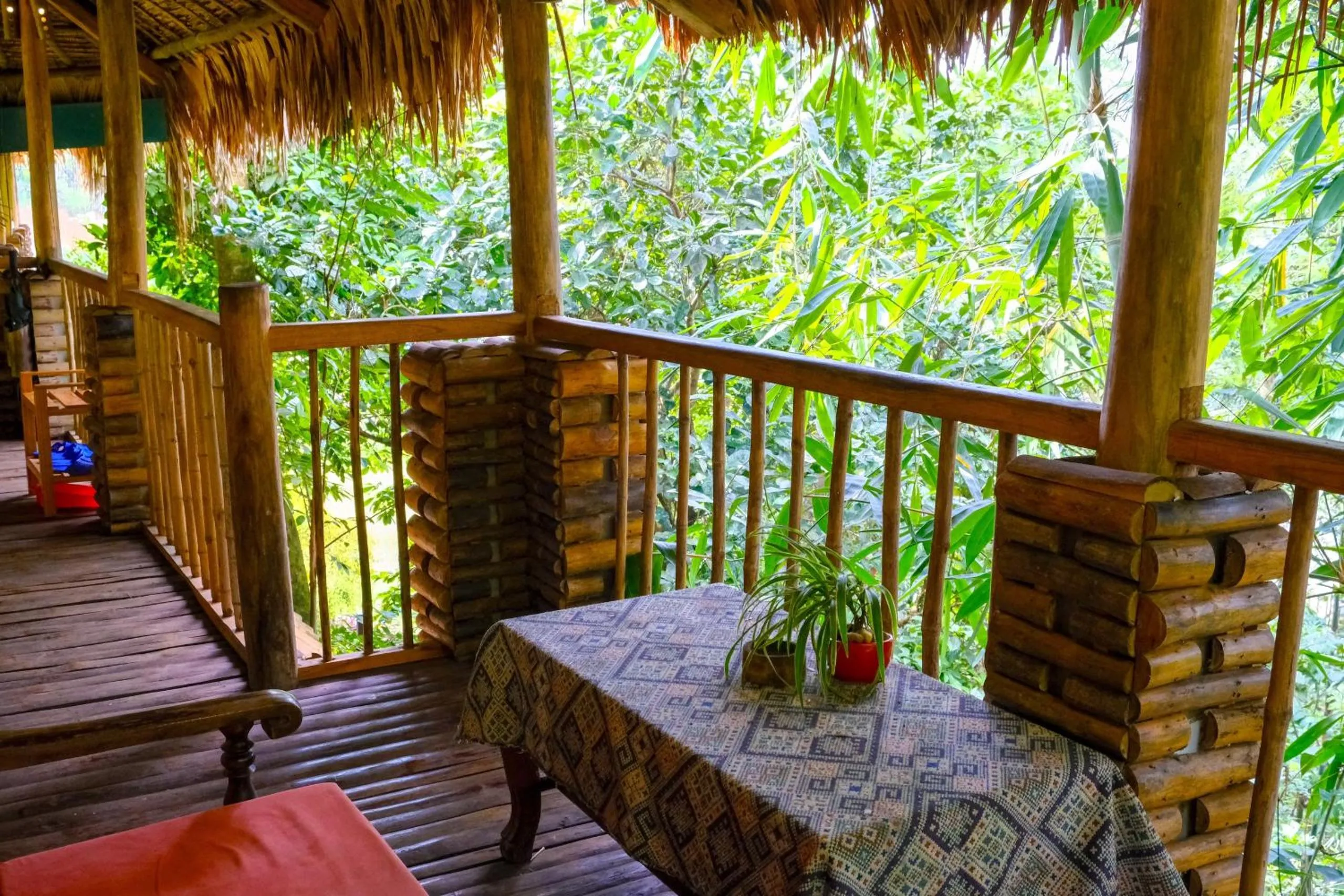 Balcony/Terrace in Pu Luong Jungle Lodge