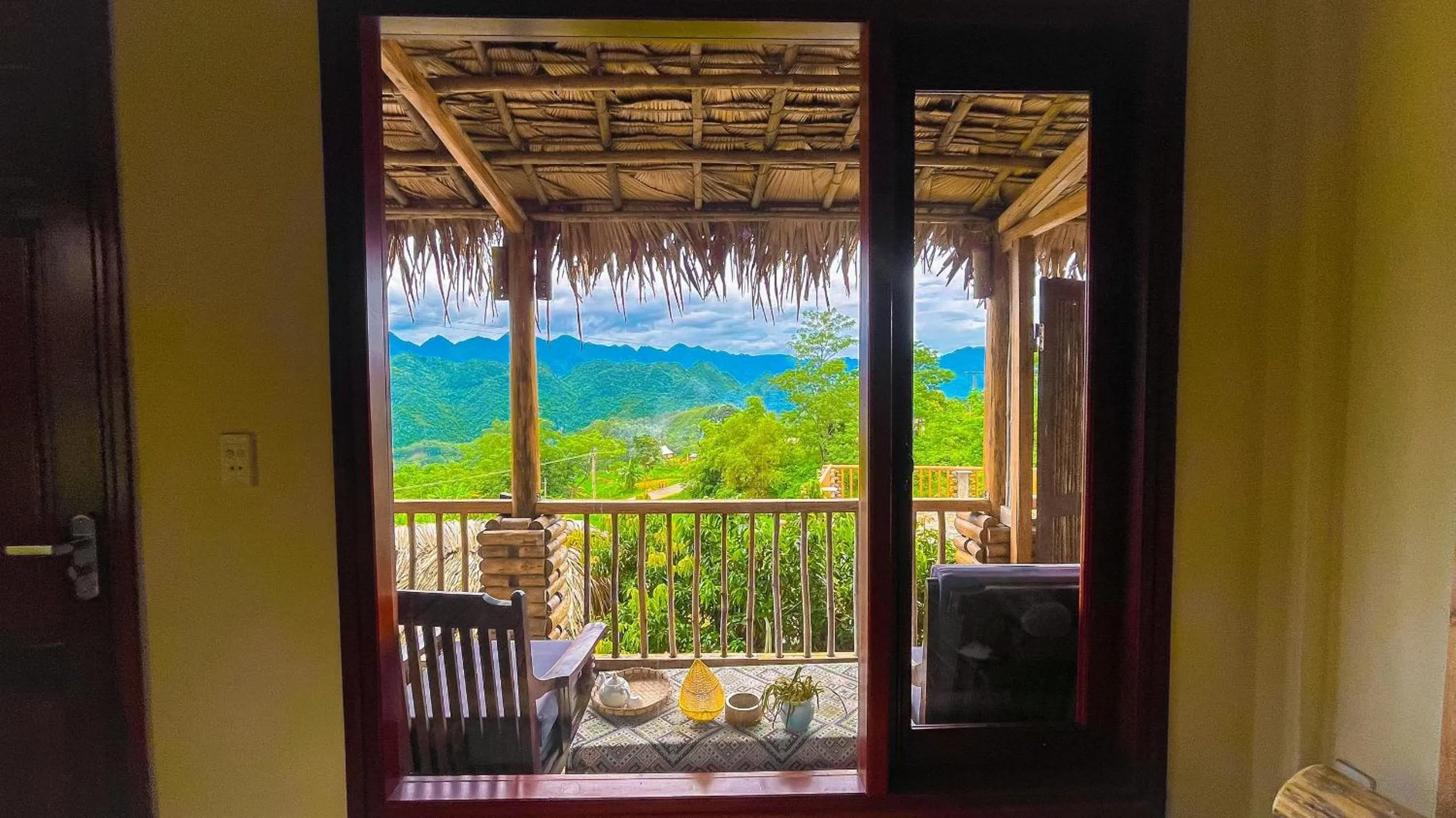 Balcony/Terrace in Pu Luong Jungle Lodge