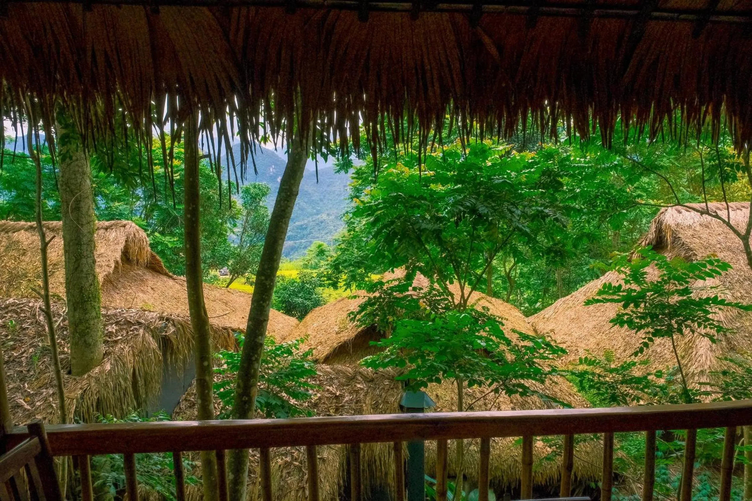 Balcony/Terrace in Pu Luong Jungle Lodge