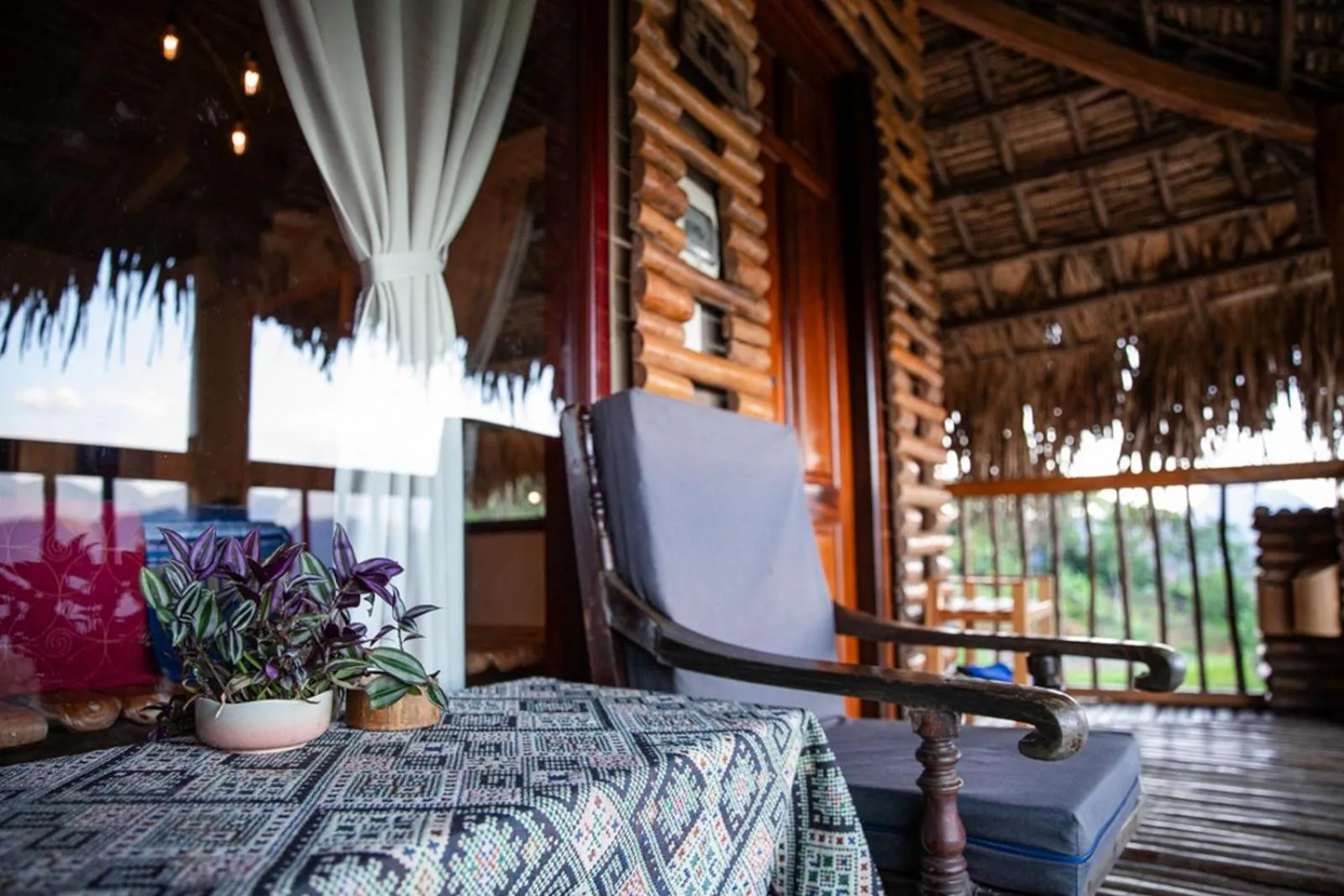 Balcony/Terrace in Pu Luong Jungle Lodge