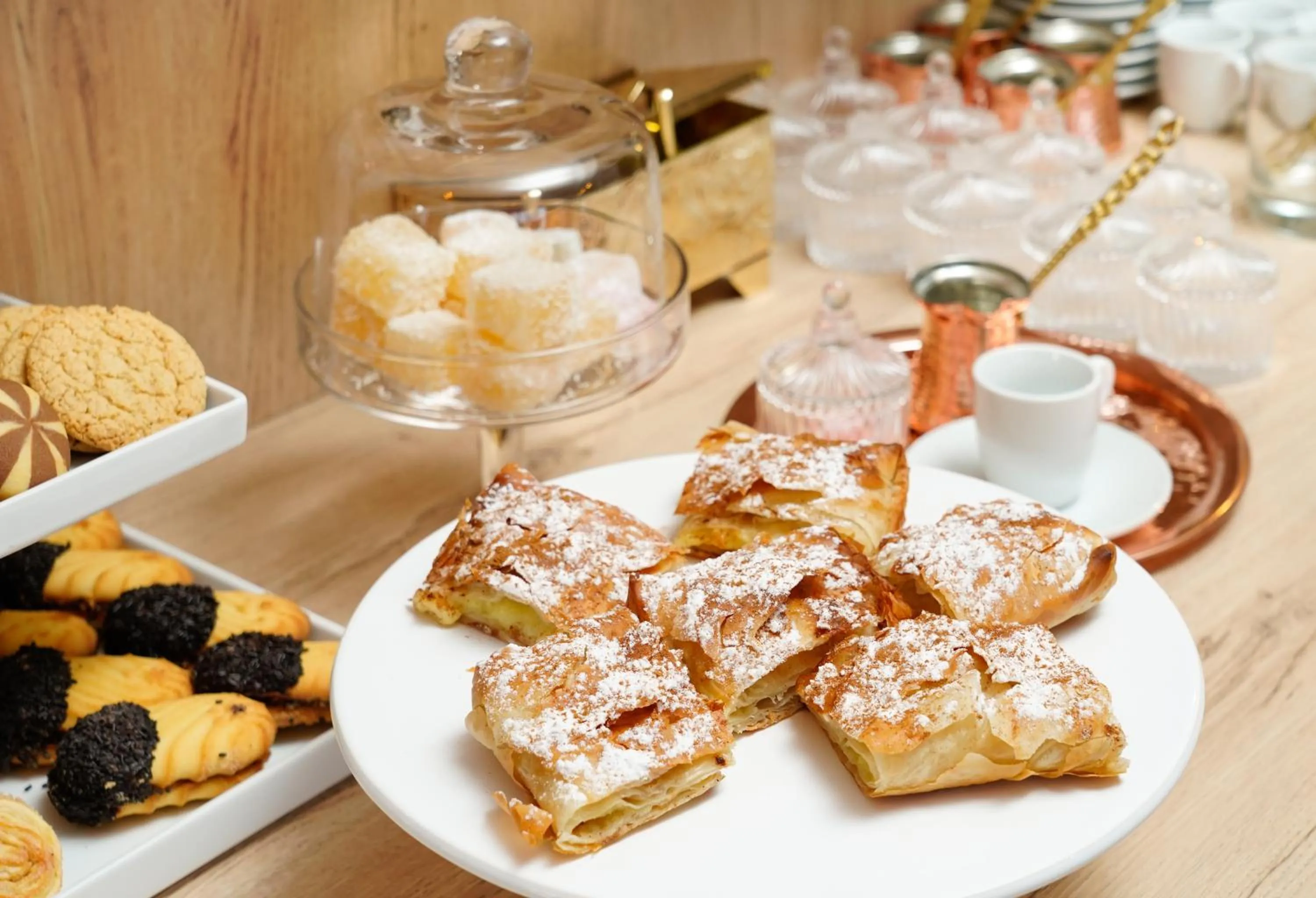 Buffet breakfast in Nefeli Fresh Hotel by Del Mare