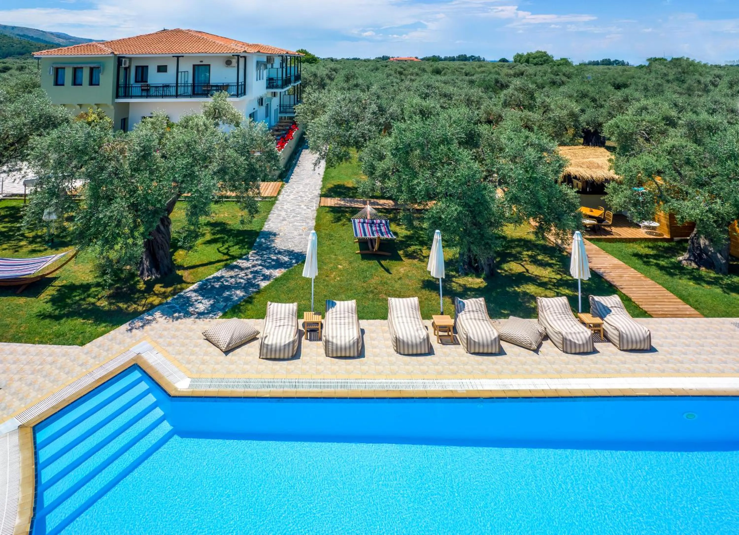 Pool view in Nefeli Fresh Hotel by Del Mare
