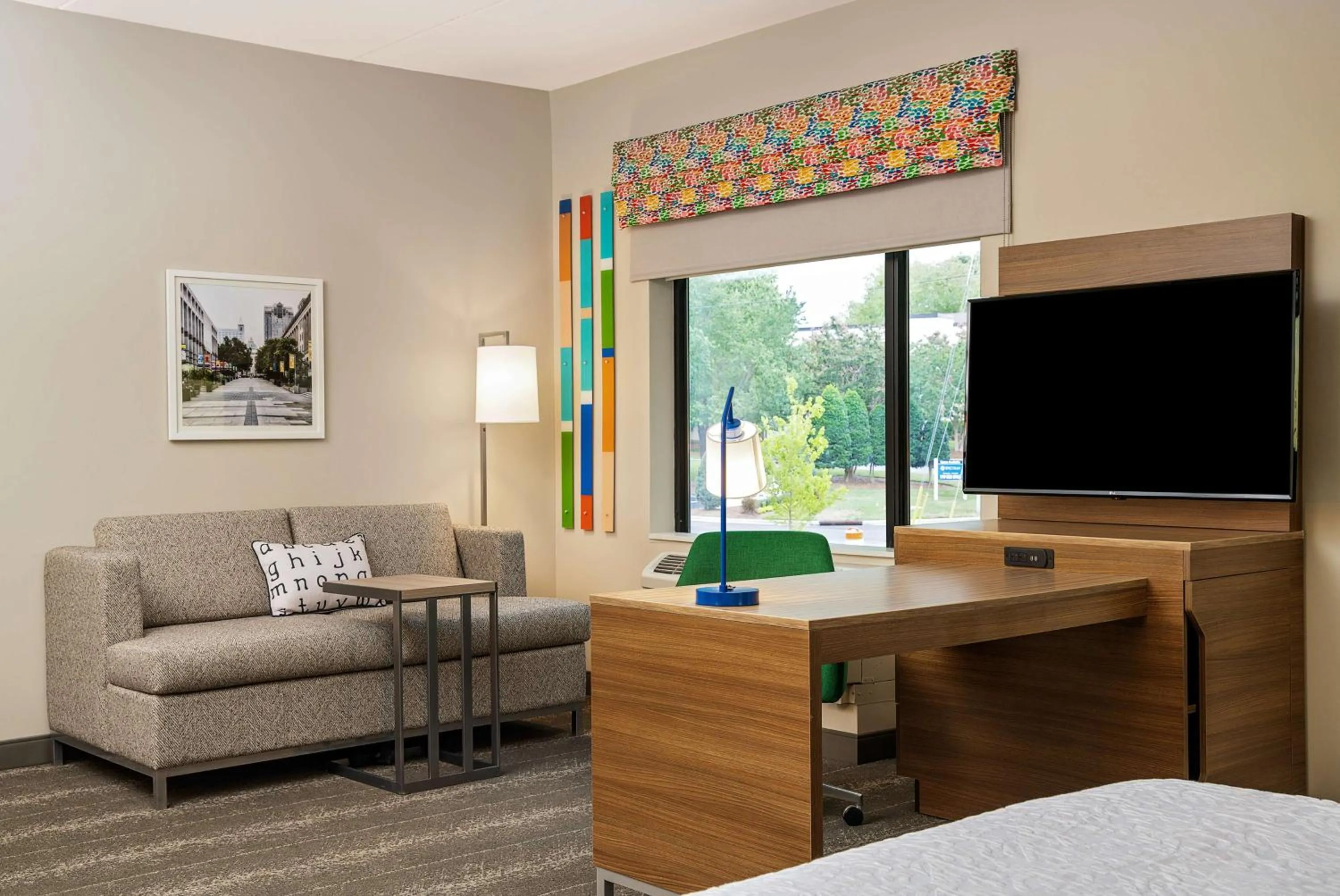 Bedroom in Hampton Inn & Suites Raleigh Midtown, NC