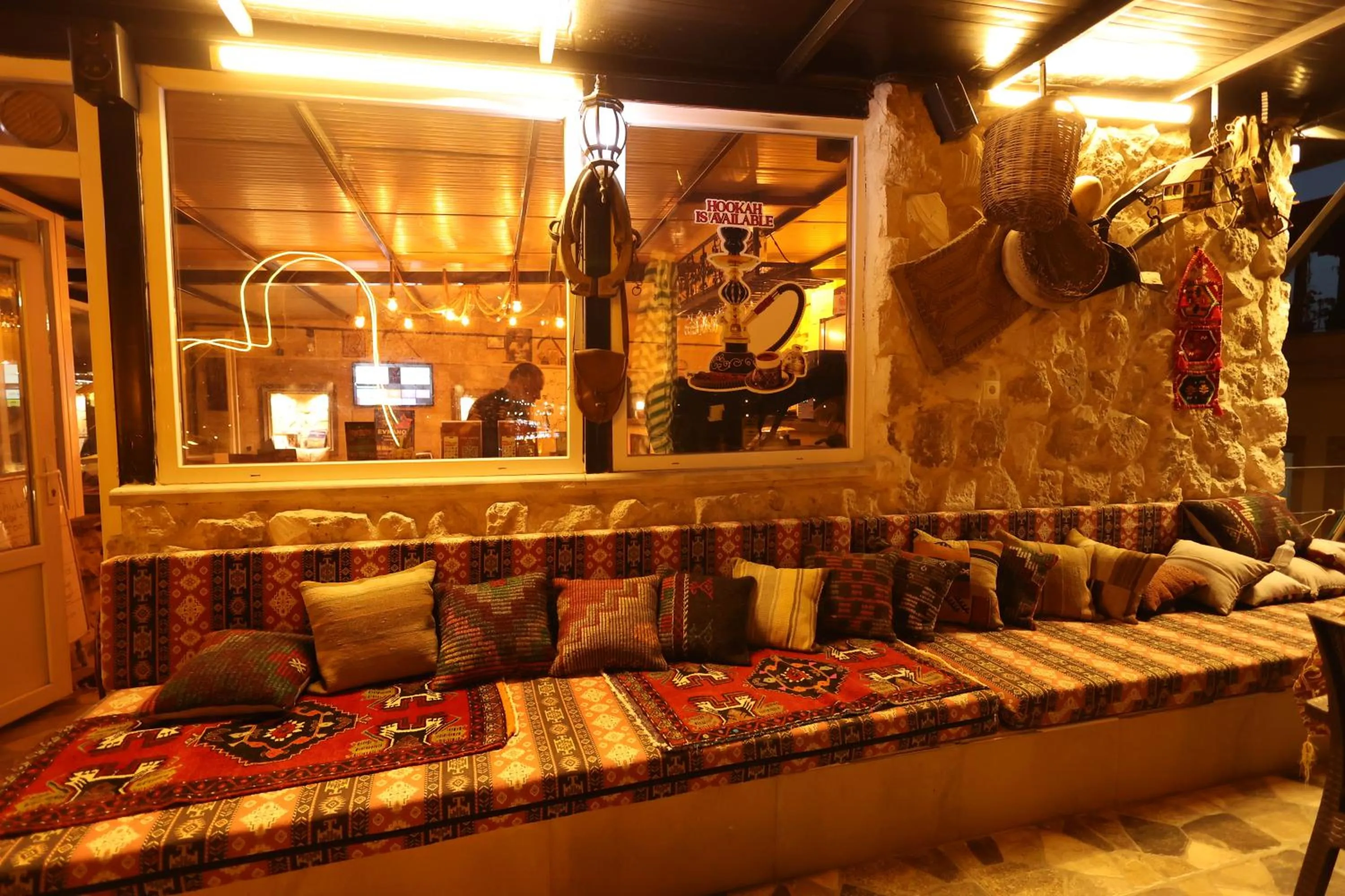 Seating area in Lucky Luke Stone House