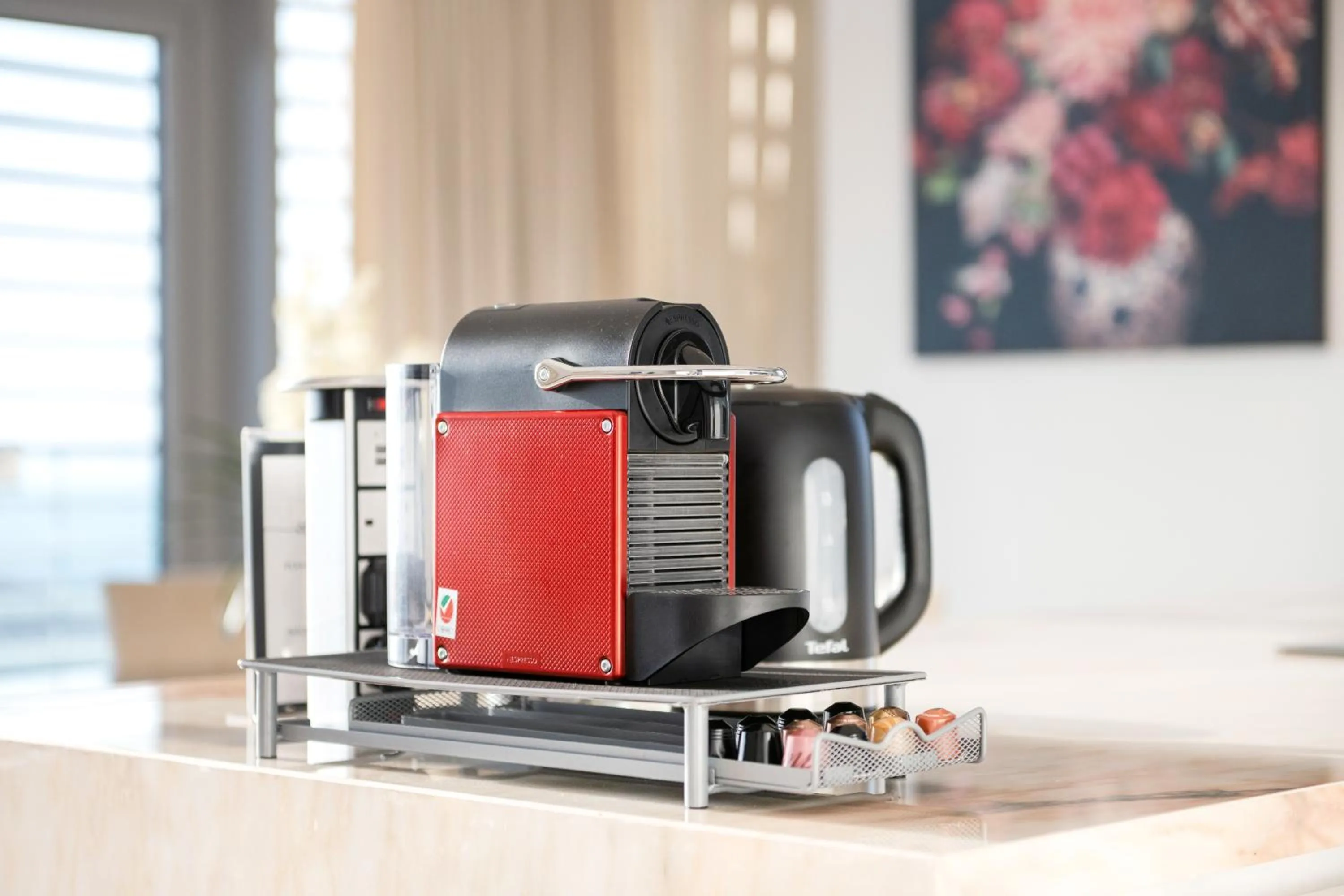 Coffee/tea facilities in Posh 2 BR Oceanfront Apt in the Heart of Bluewaters Island