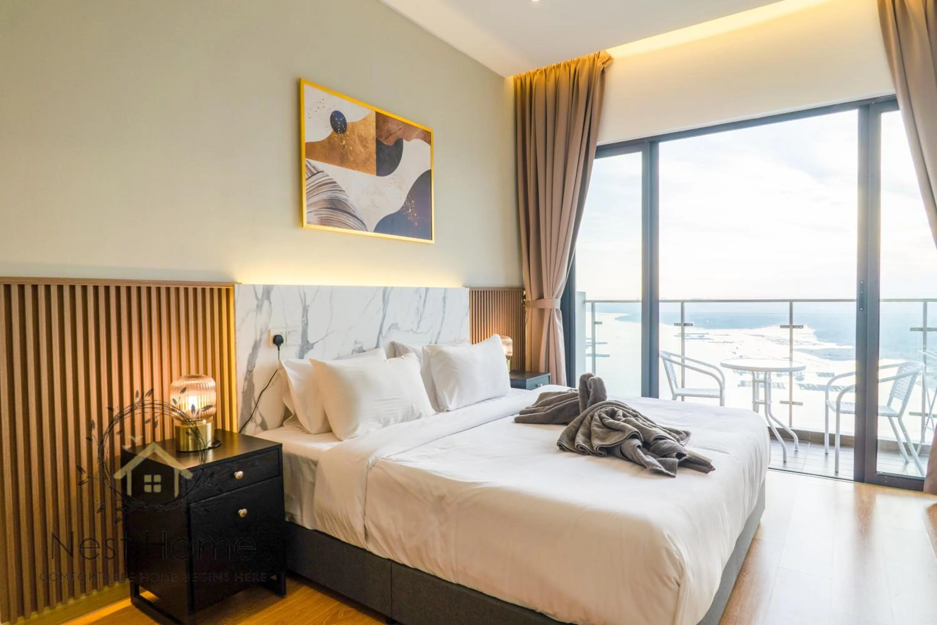 Bedroom, Bed in Country Garden Seaview Suite by Nest Home at Danga Bay