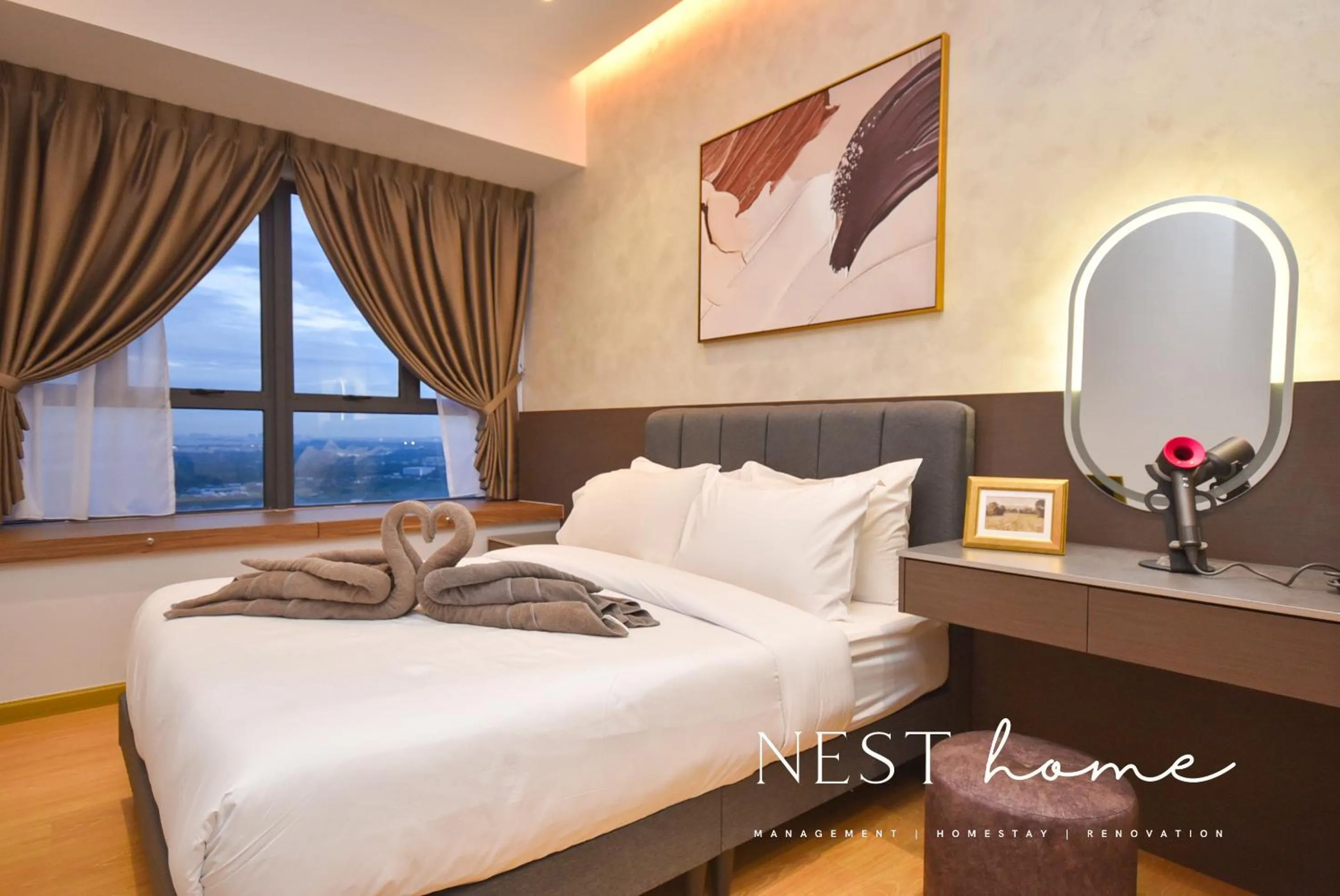 Bedroom, Bed in Country Garden Seaview Suite by Nest Home at Danga Bay