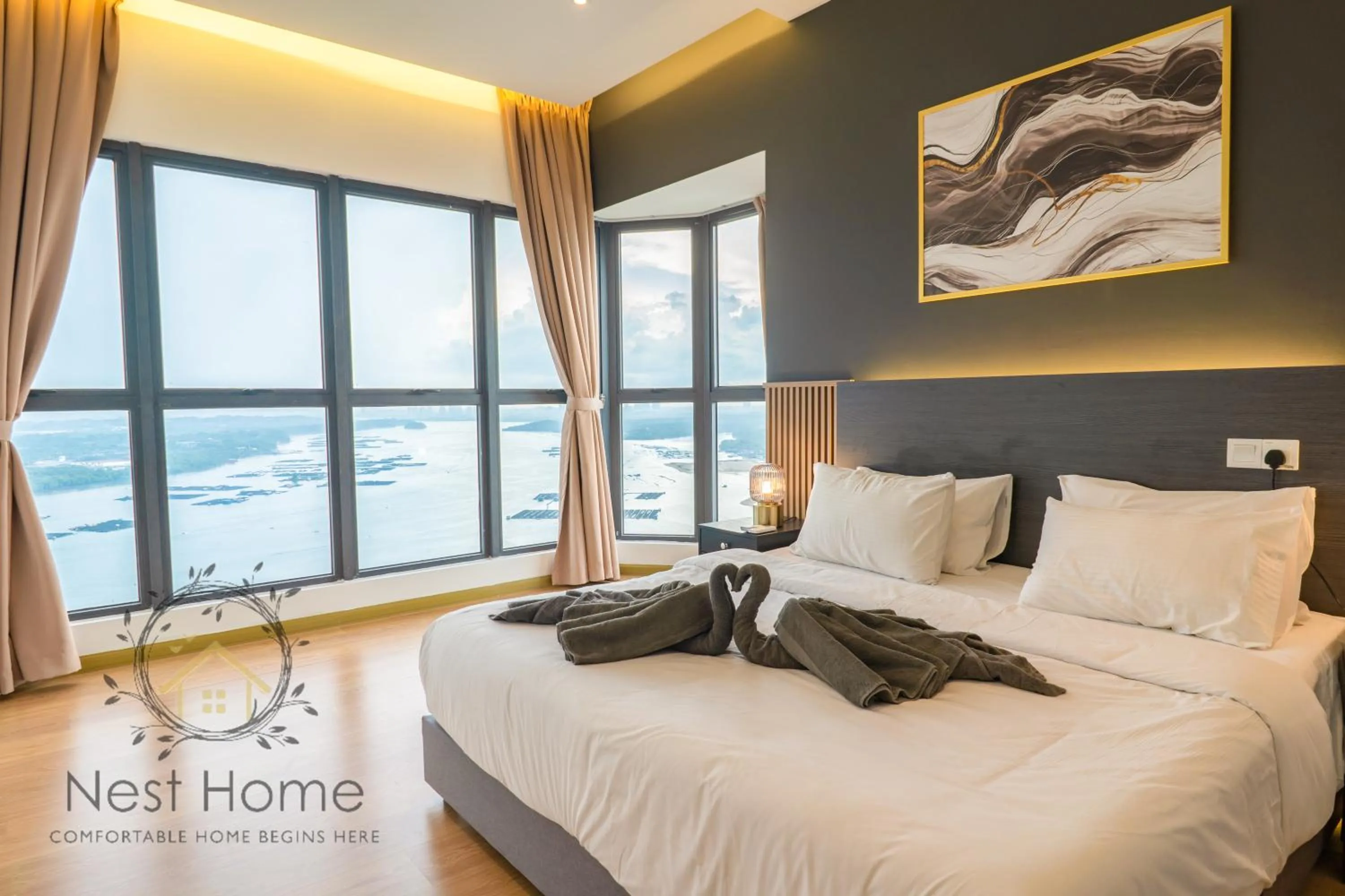Bedroom, Bed in Country Garden Seaview Suite by Nest Home at Danga Bay