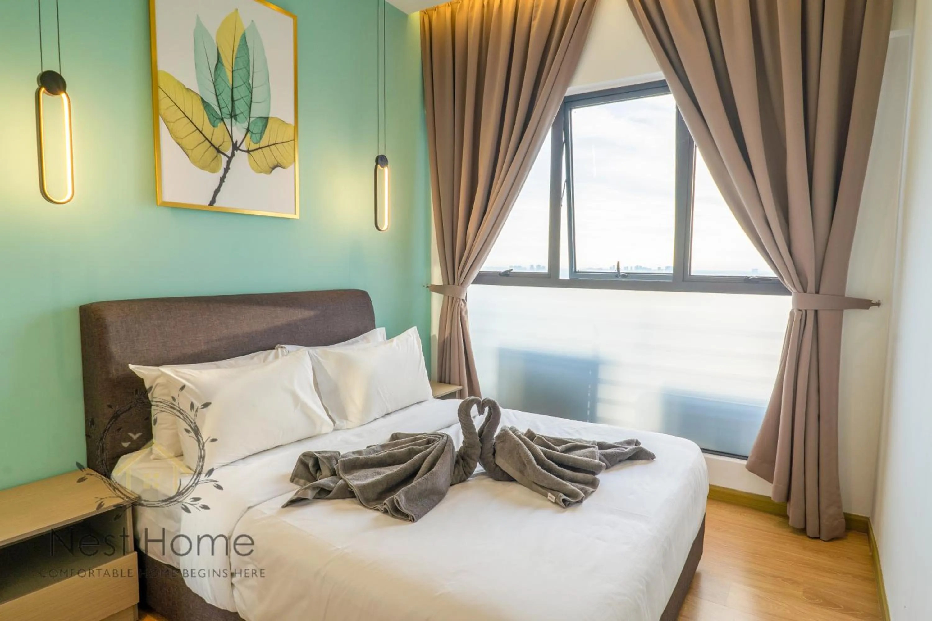 Bedroom, Bed in Country Garden Seaview Suite by Nest Home at Danga Bay
