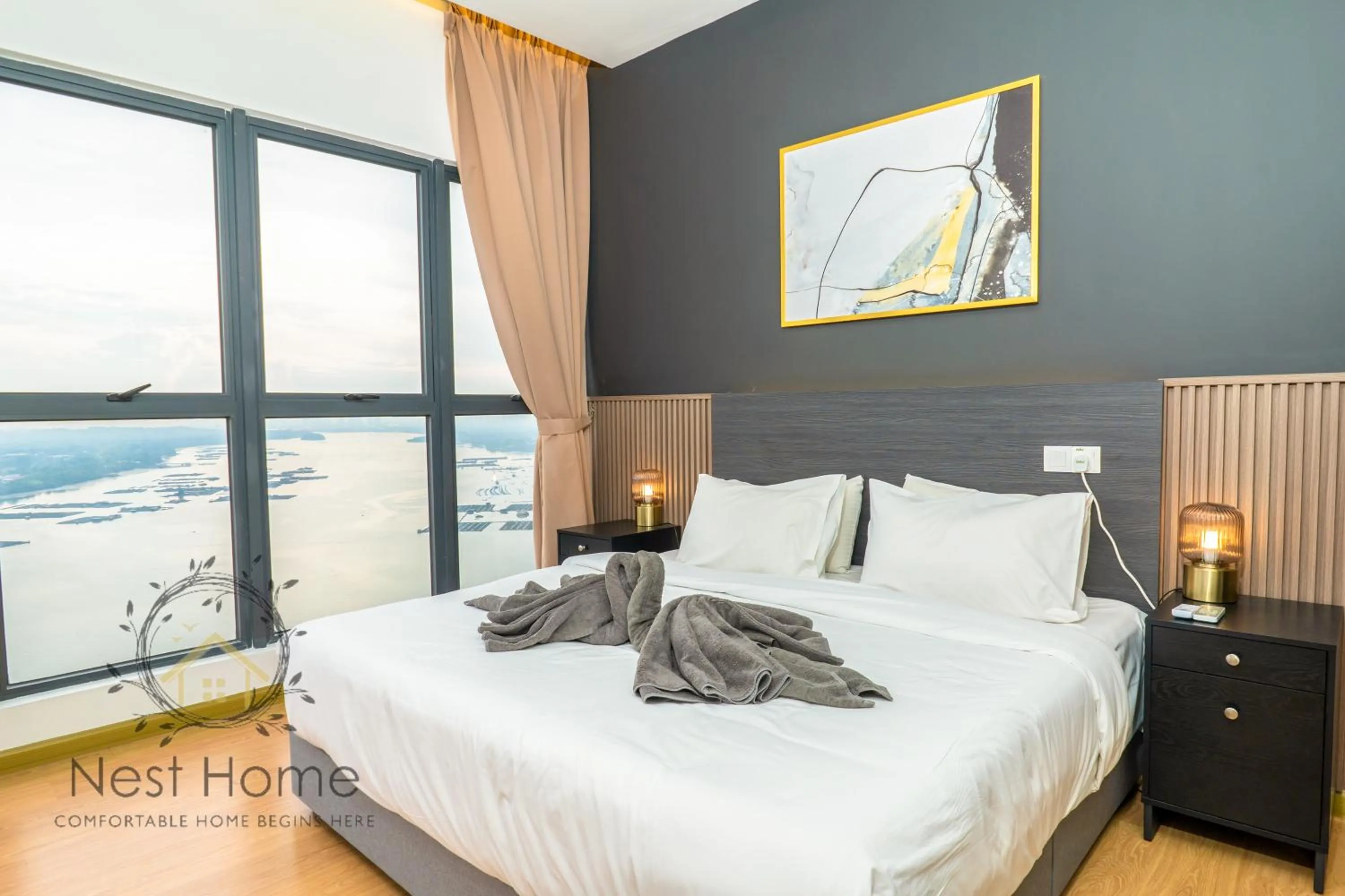 Bedroom, Bed in Country Garden Seaview Suite by Nest Home at Danga Bay
