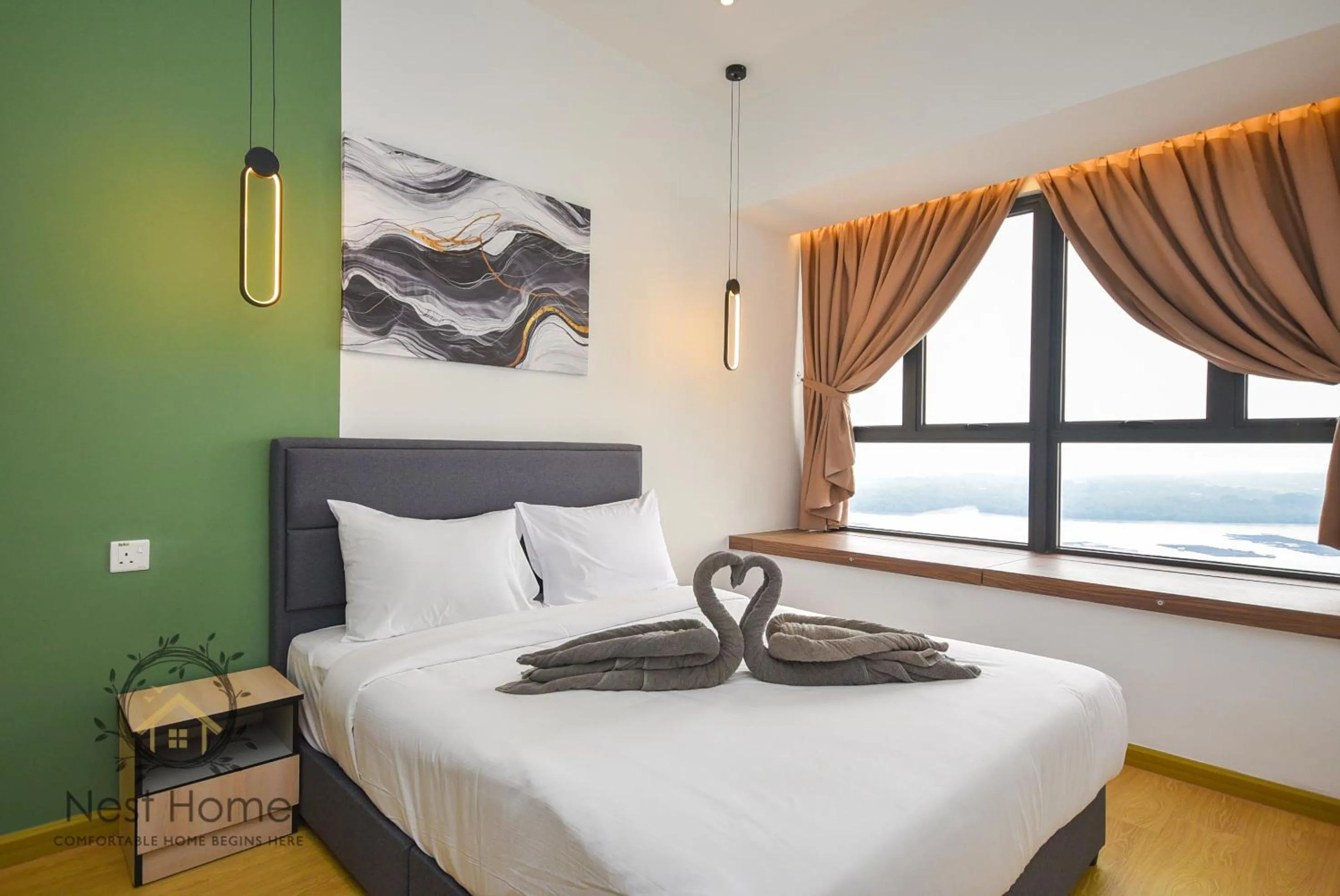Bedroom, Bed in Country Garden Seaview Suite by Nest Home at Danga Bay