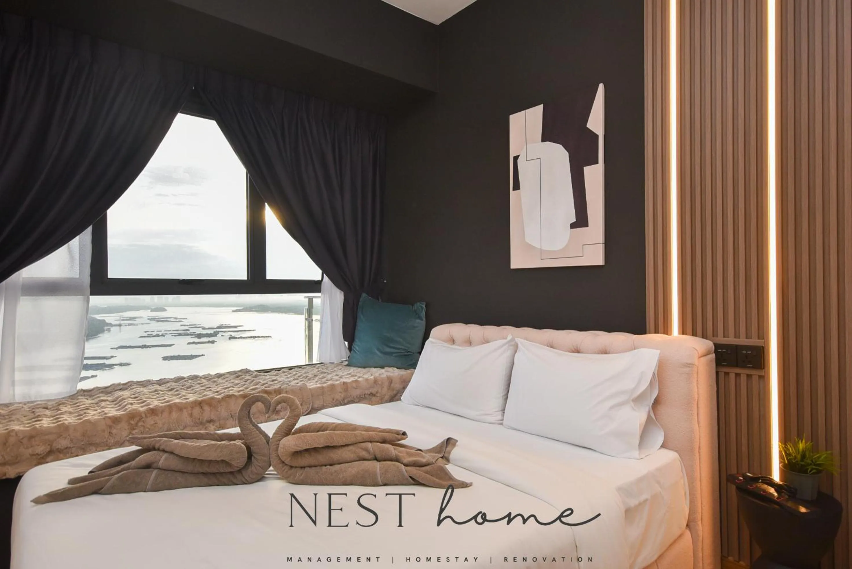 Bedroom, Bed in Country Garden Seaview Suite by Nest Home at Danga Bay