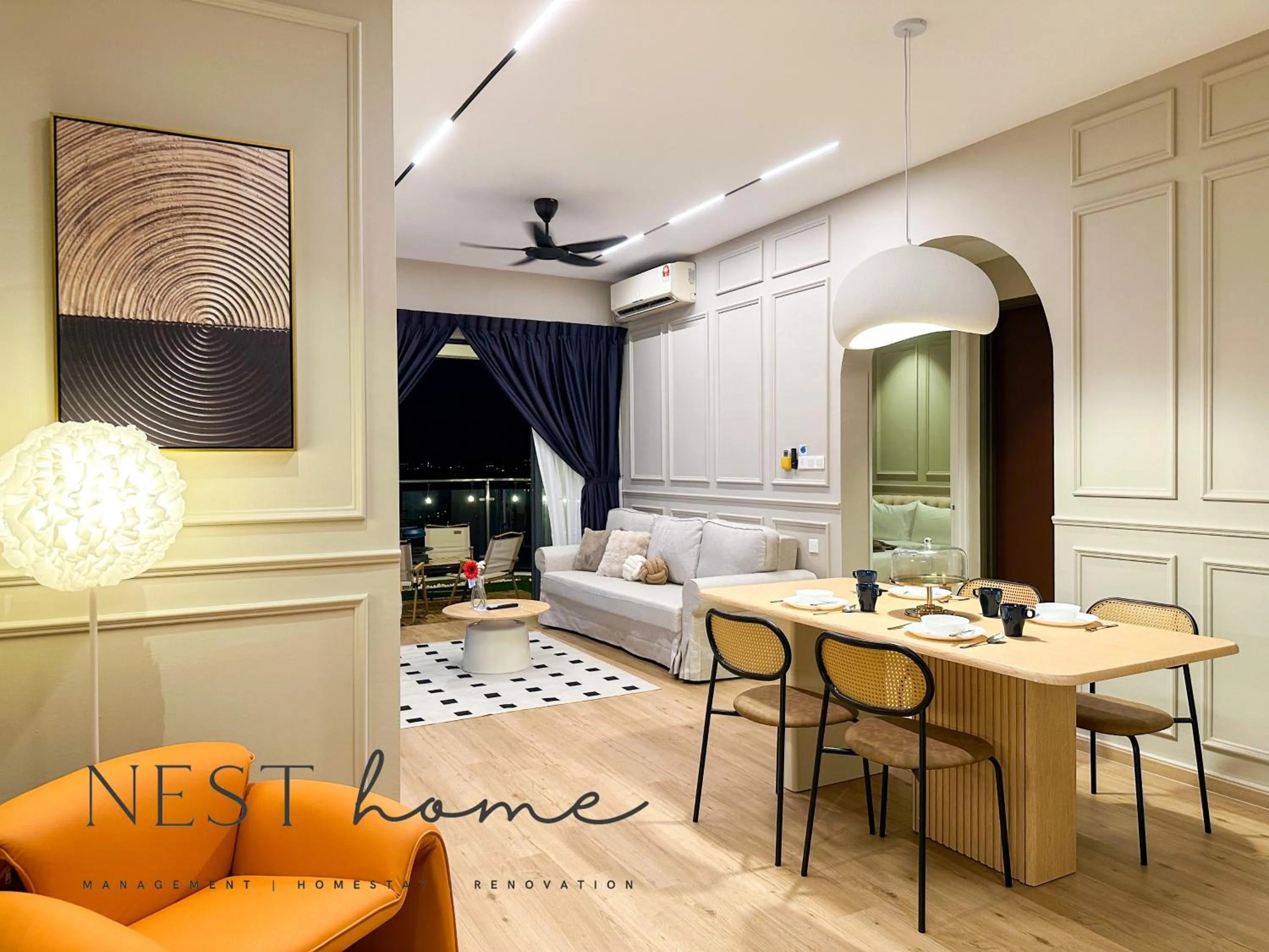 Living room, Bed in Country Garden Seaview Suite by Nest Home at Danga Bay