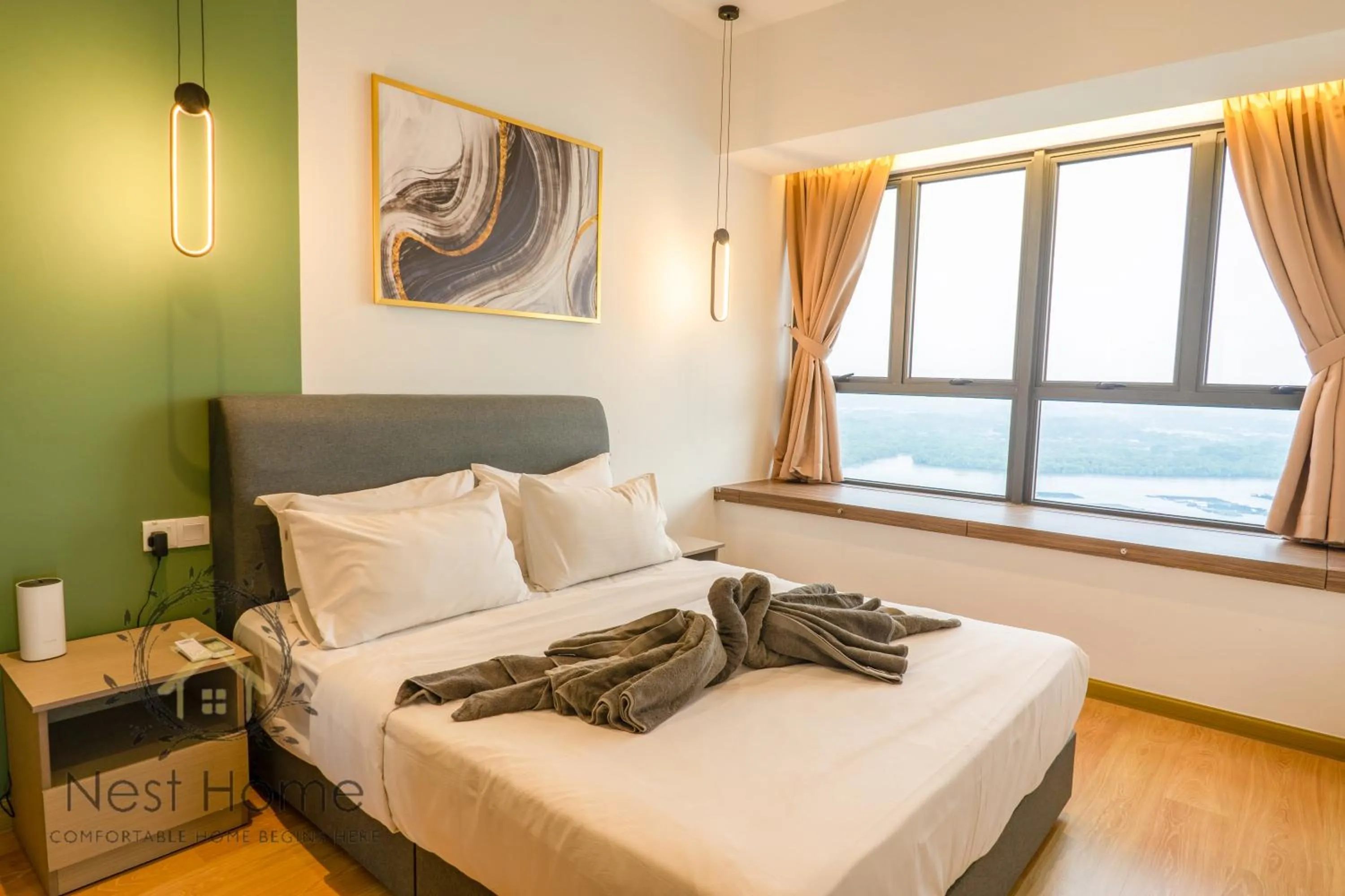 Bedroom, Bed in Country Garden Seaview Suite by Nest Home at Danga Bay
