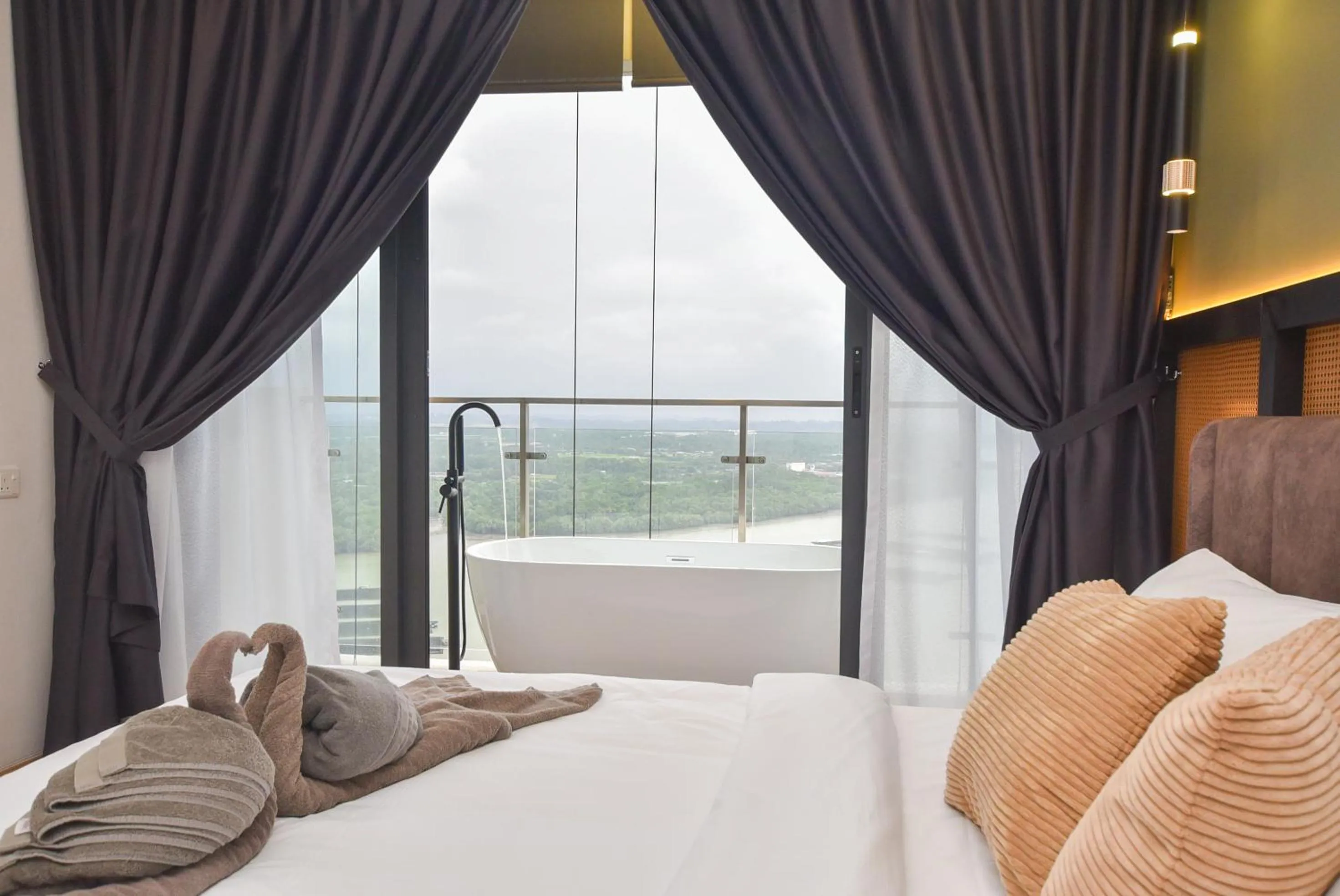 Bed in Country Garden Seaview Suite by Nest Home at Danga Bay