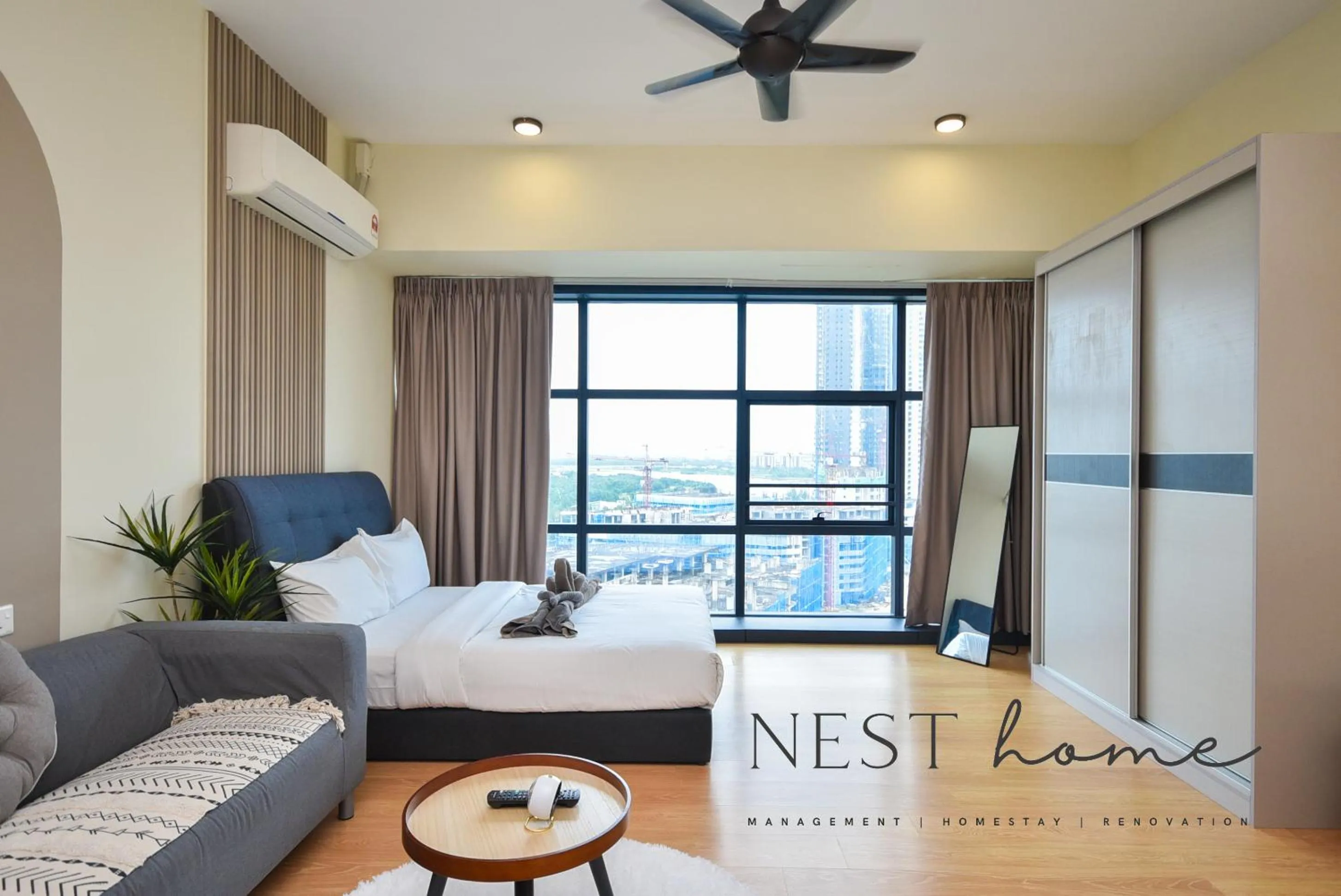Bed in Country Garden Seaview Suite by Nest Home at Danga Bay