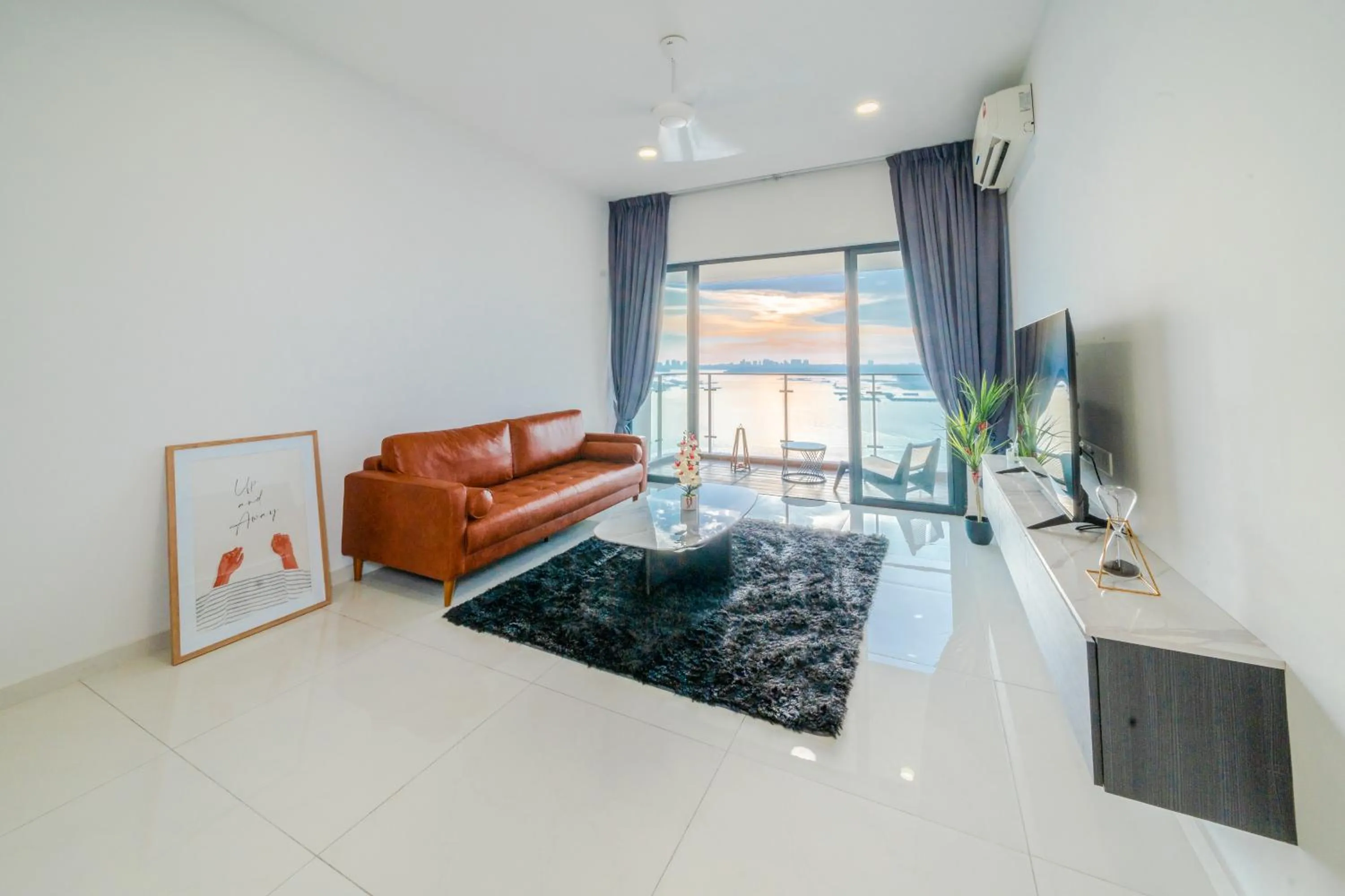 Living room, Bed in Country Garden Seaview Suite by Nest Home at Danga Bay