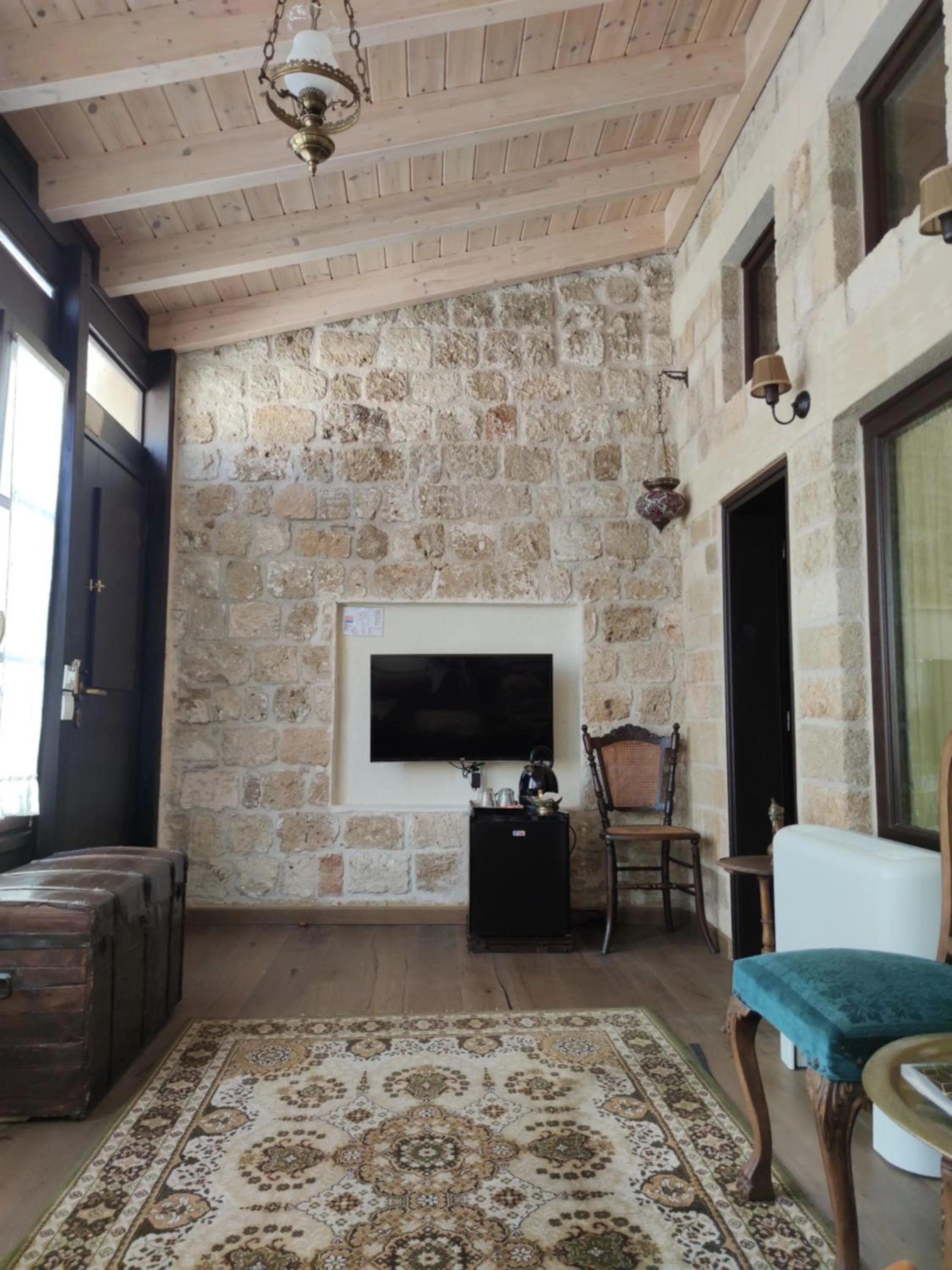 Seating area in Porolithos Boutique Hotel