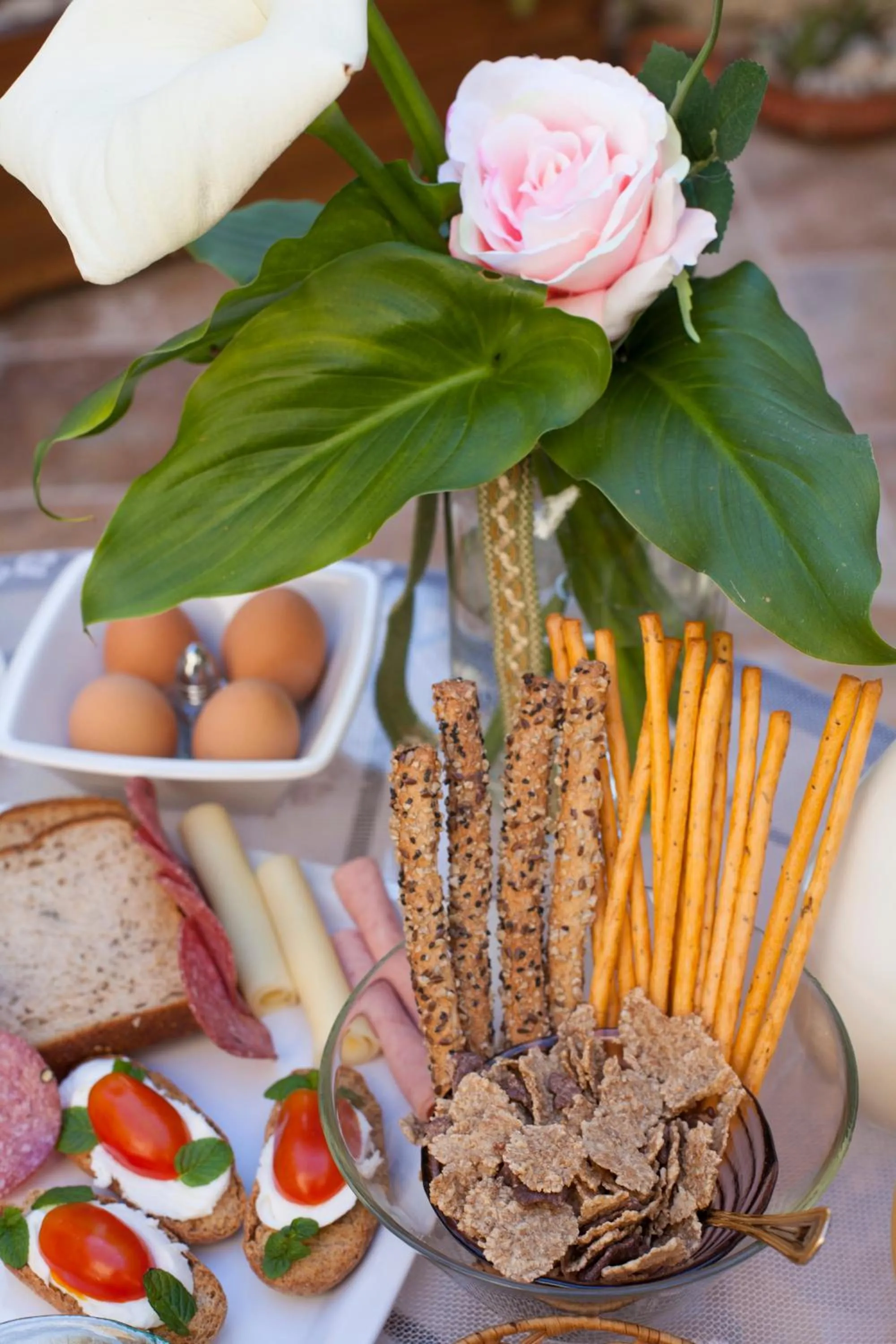 Buffet breakfast in Porolithos Boutique Hotel