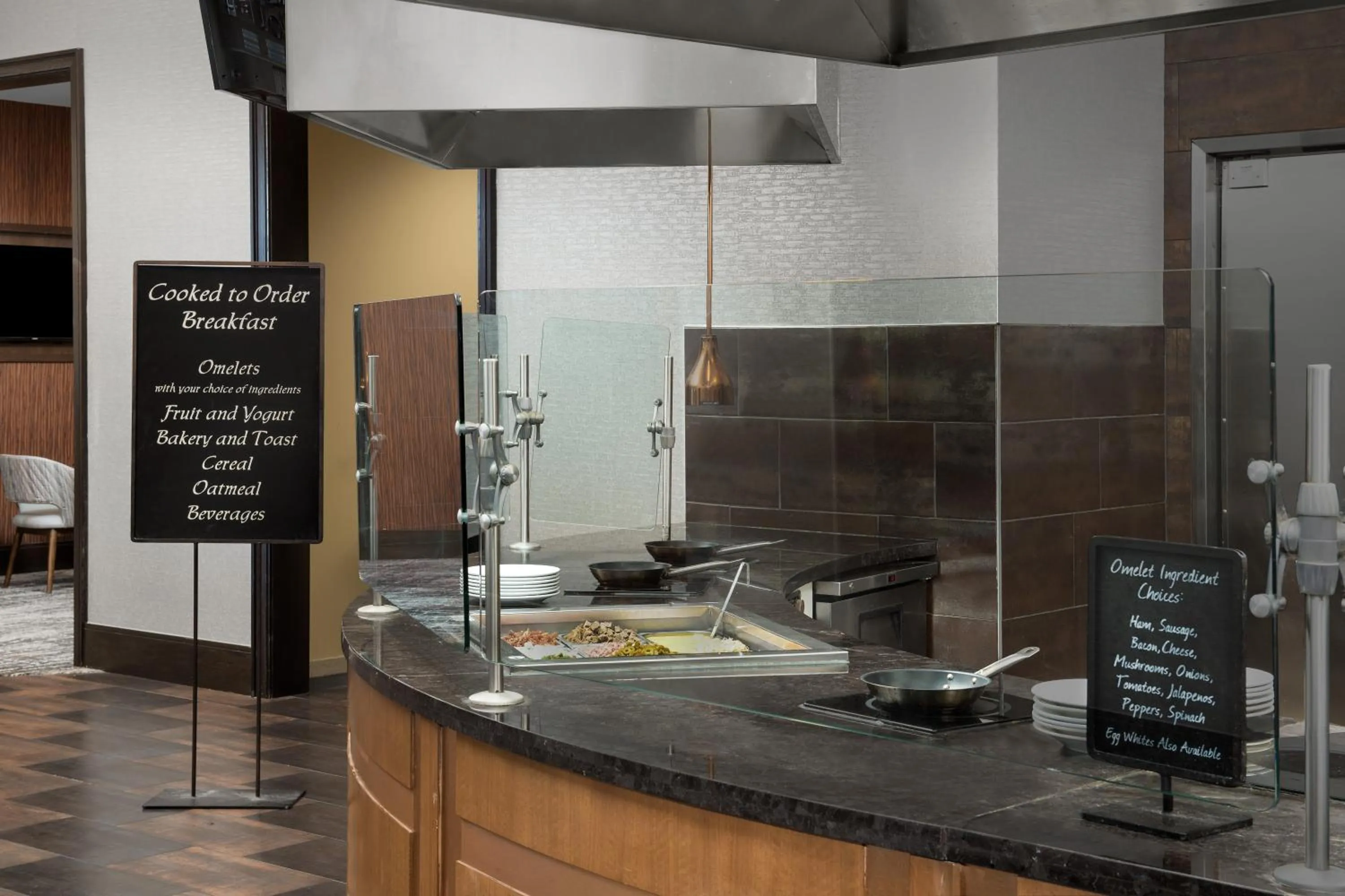 Buffet breakfast in Embassy Suites Springfield