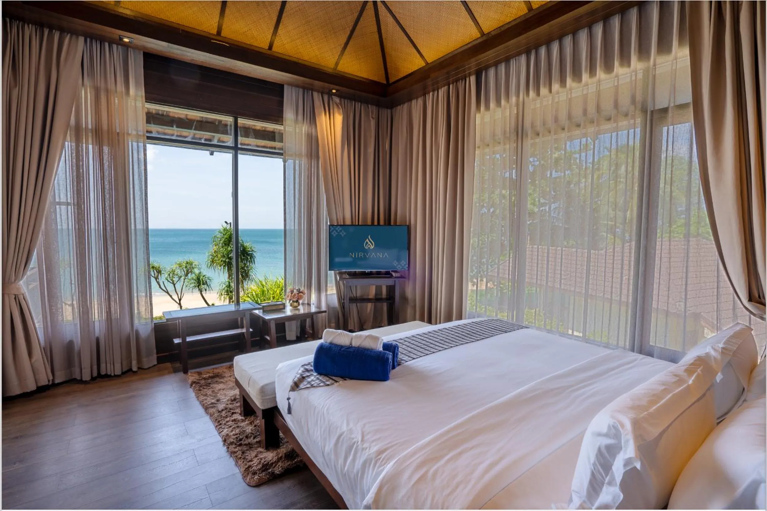 Bed in Nirvana Beach Resort, Koh Lanta SHA Extra Plus